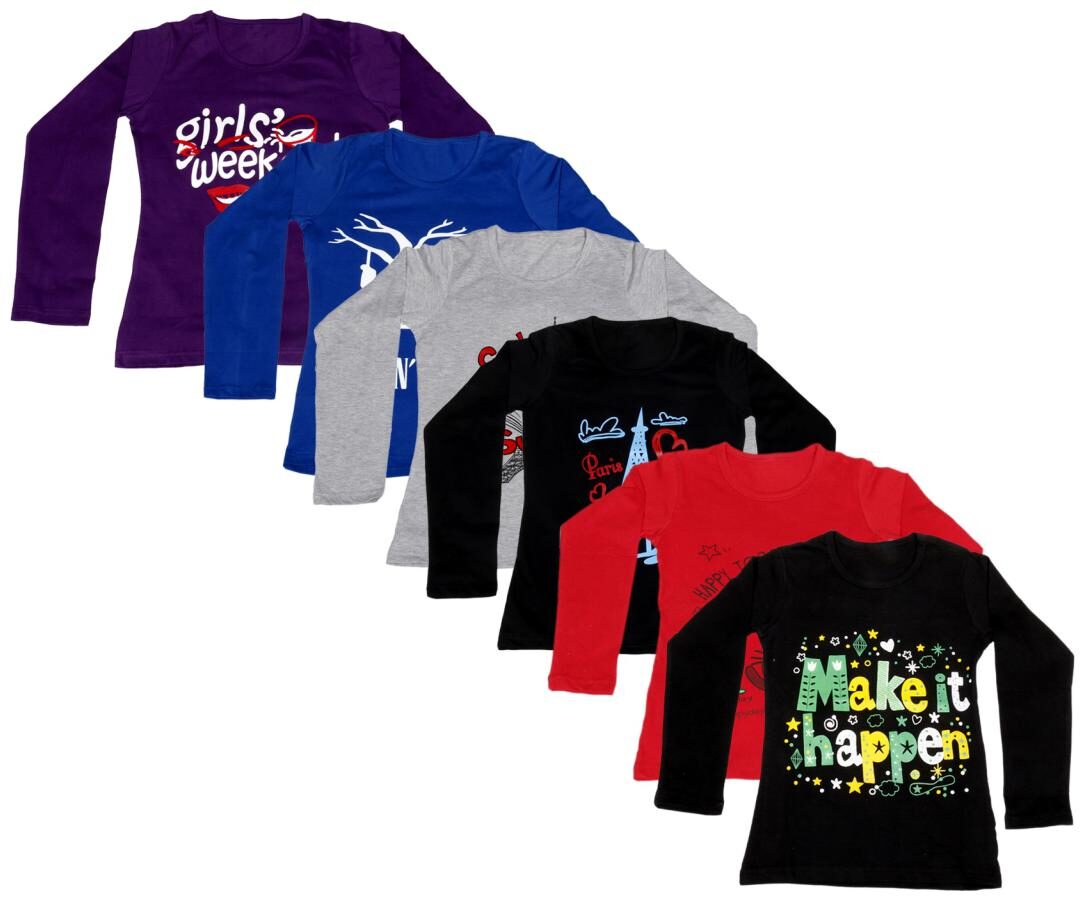 

Indiweaves Girl Cotton Printed T shirt - Multi