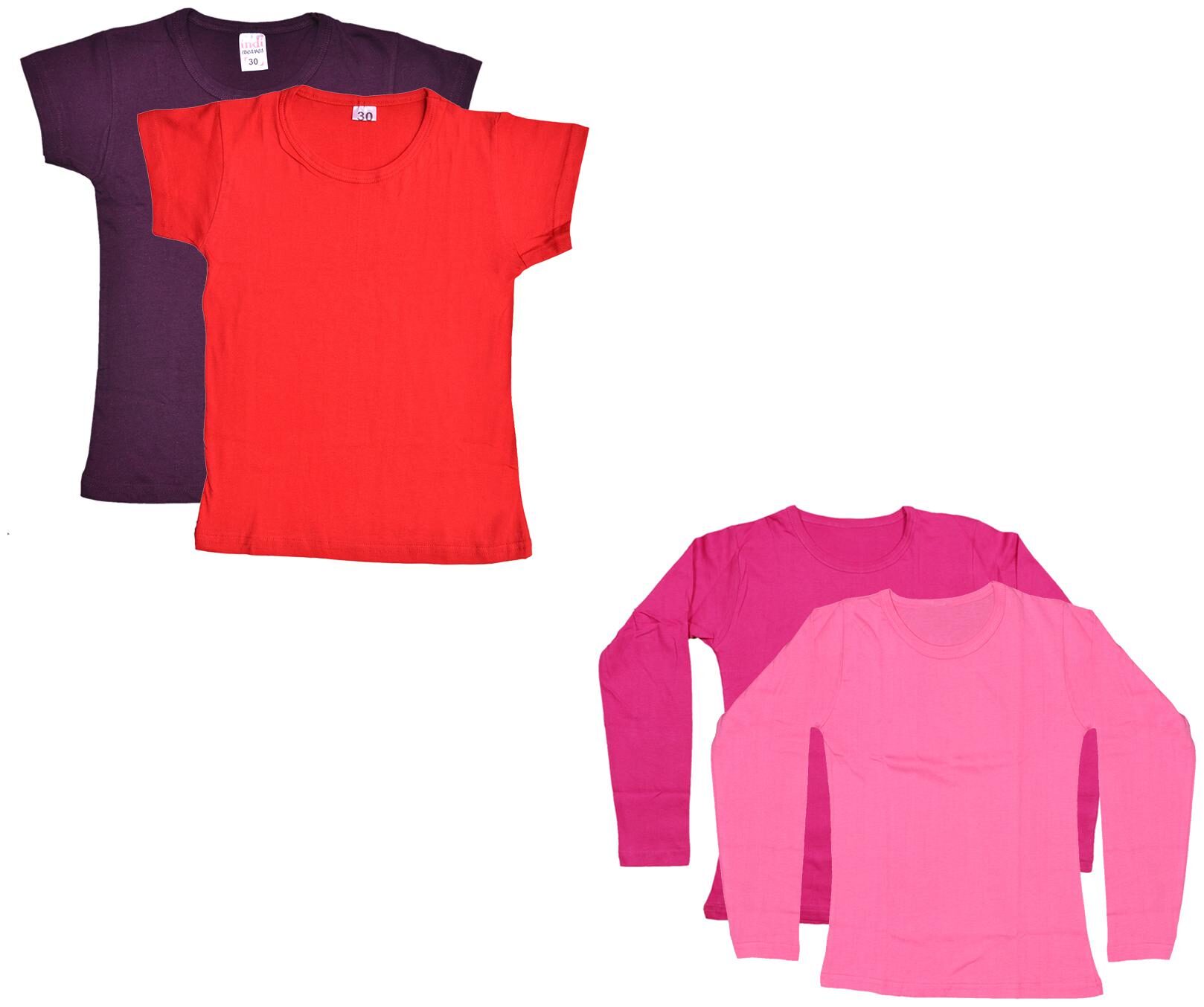 

Indiweaves Girl Cotton Solid T shirt - Multi
