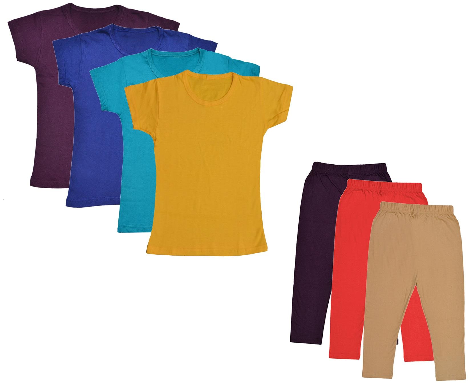 

Indiweaves Girl Cotton Top Bottom Set - Multi