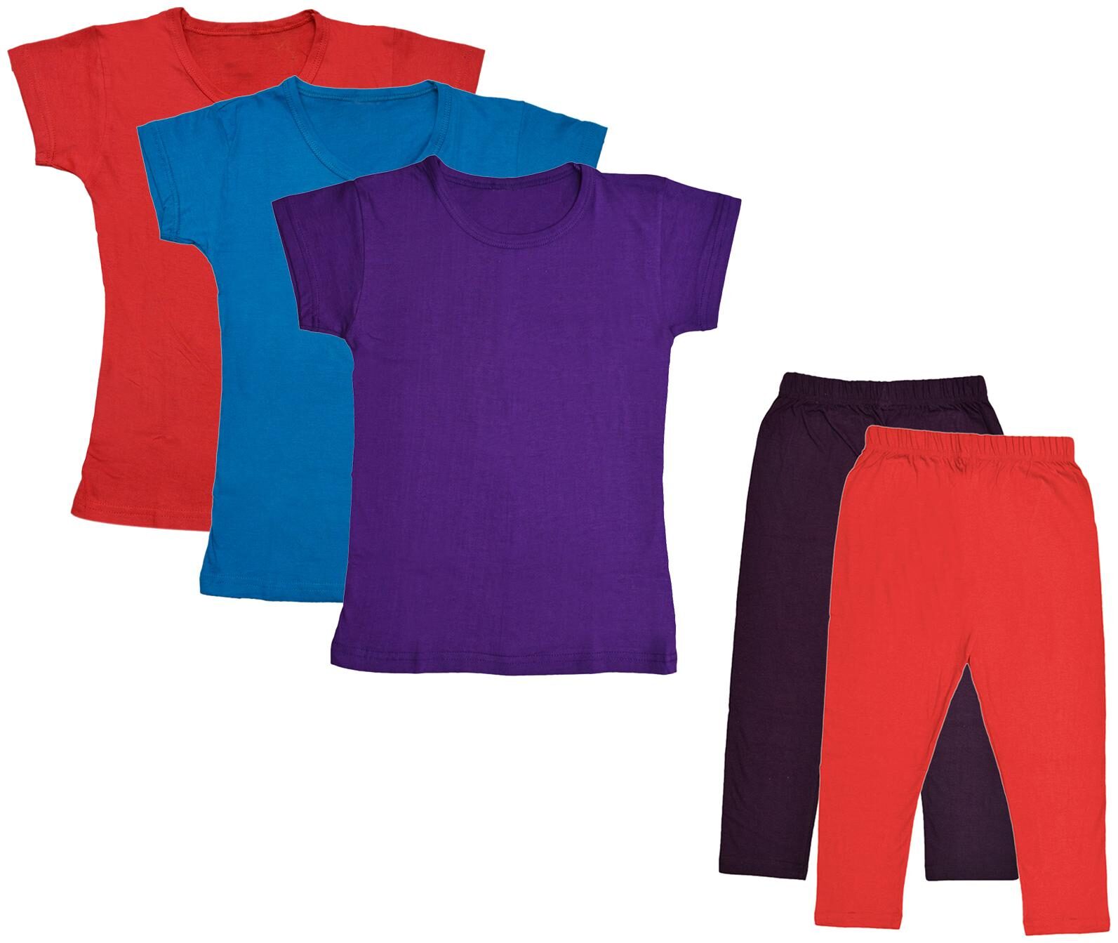 

Indiweaves Girl Cotton Top Bottom Set - Multi