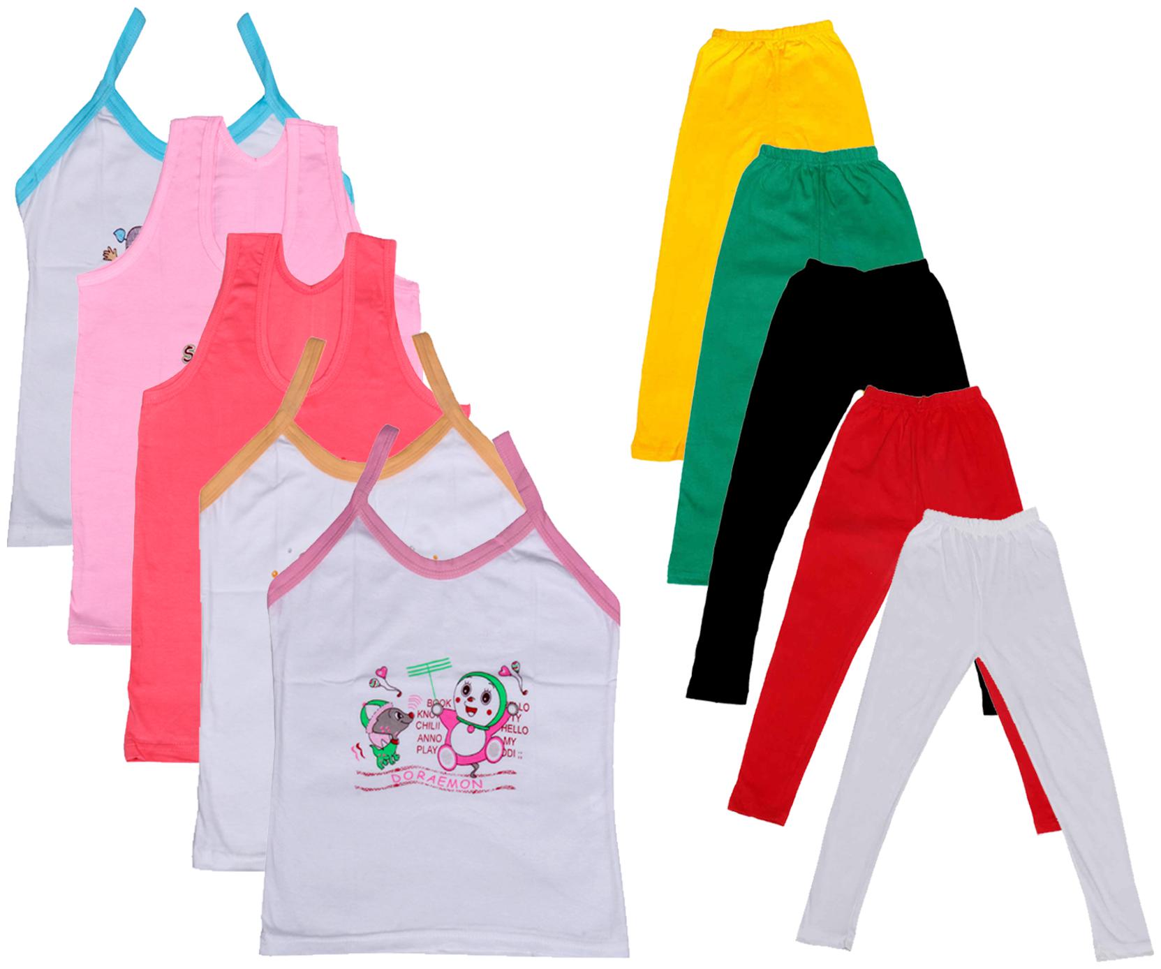 

Indiweaves Girl Cotton Top Bottom Set - Multi