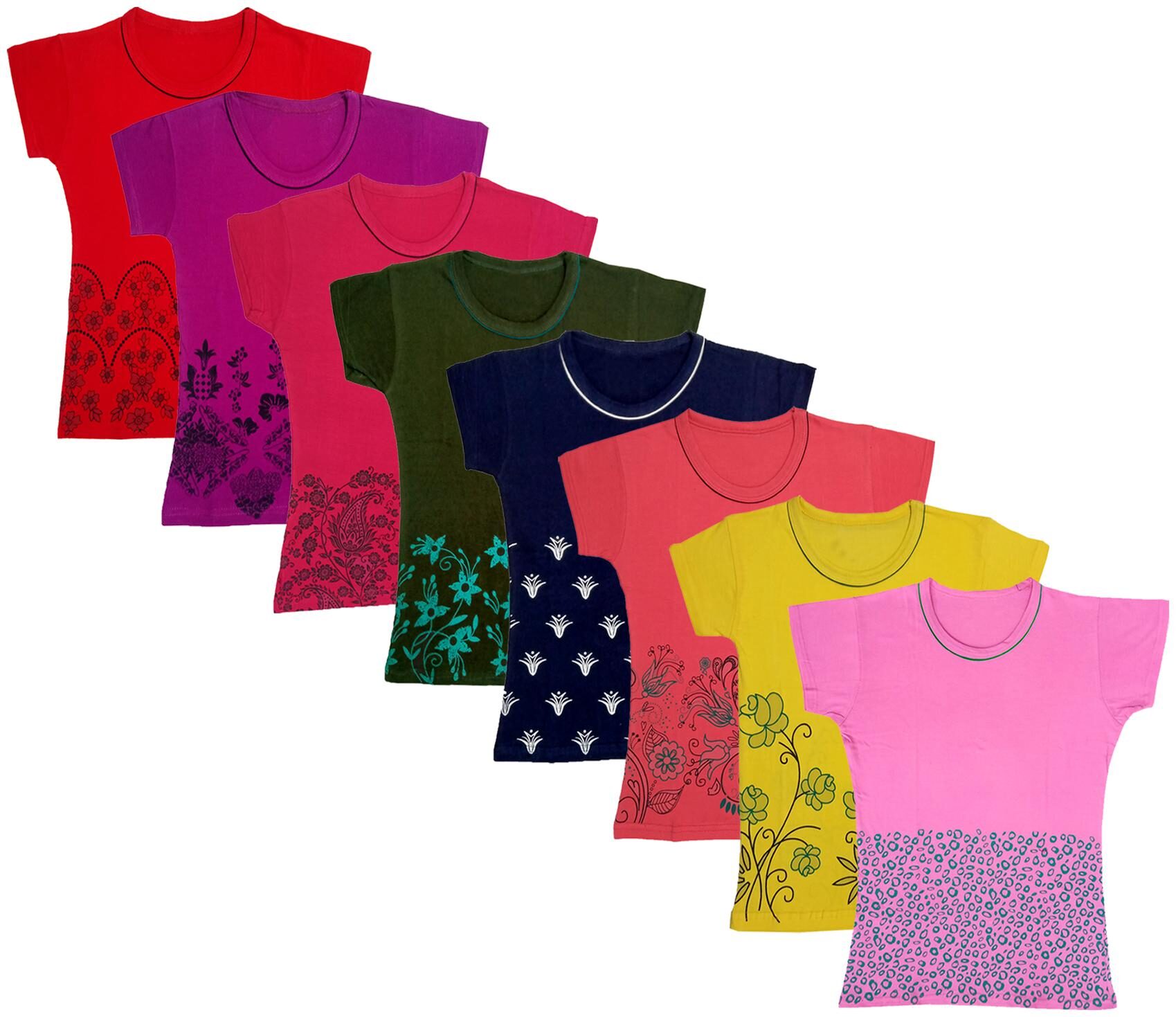 

Indiweaves Girl Cotton Printed T shirt - Multi
