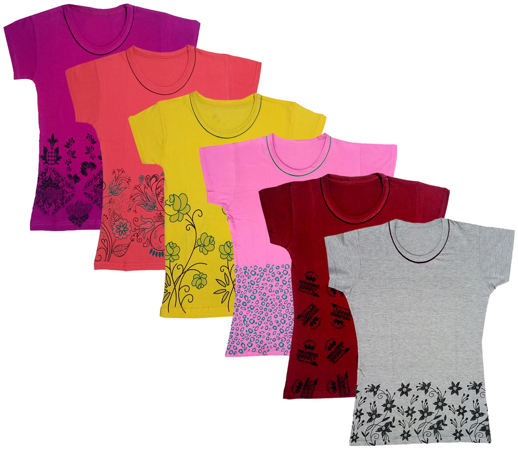 

Indiweaves Girl Cotton Printed T shirt - Multi