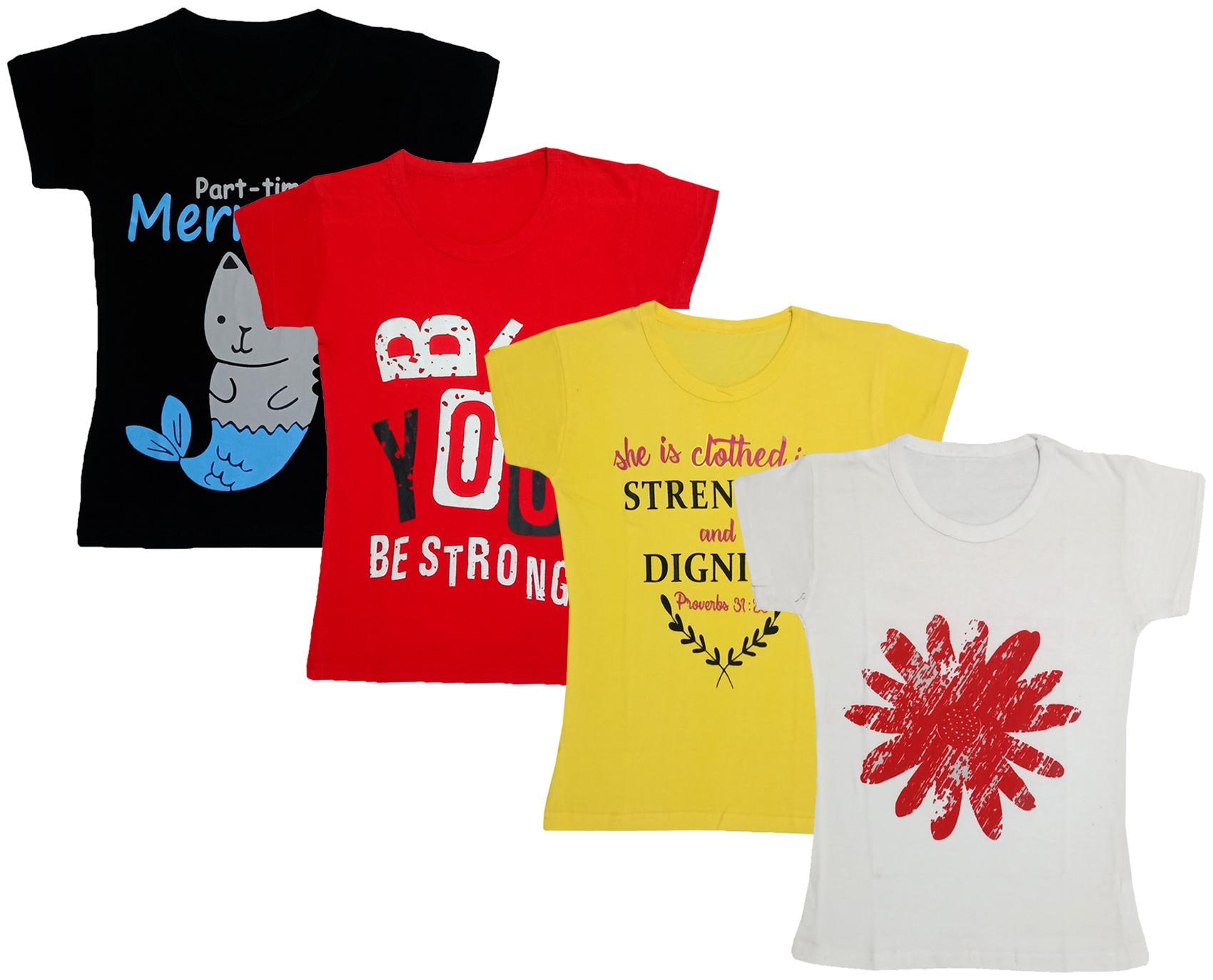 

Indiweaves Girl Cotton Printed T shirt - Multi