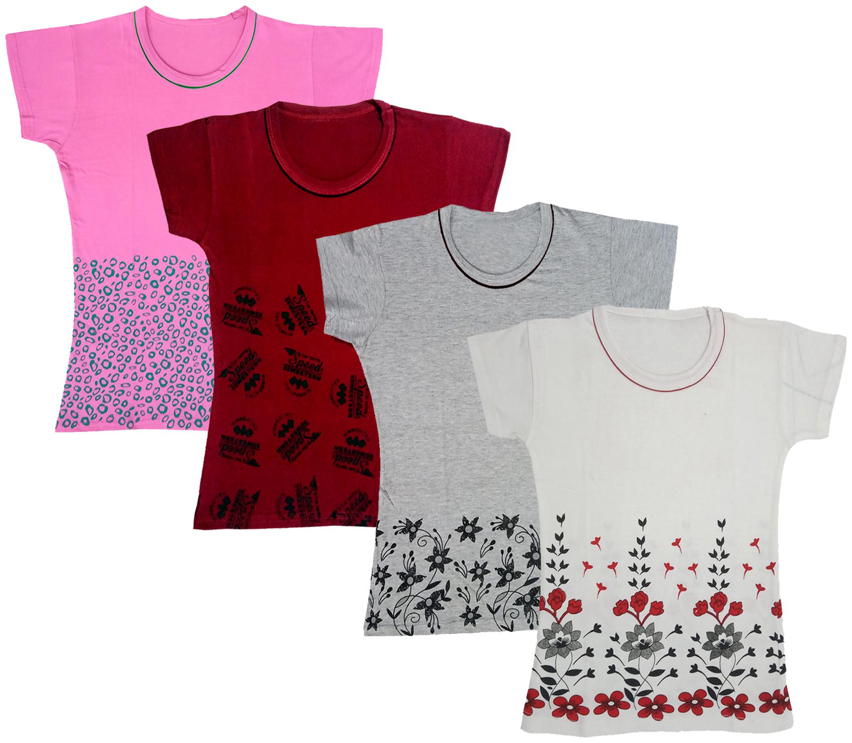 

Indiweaves Girl Cotton Printed T shirt - Multi