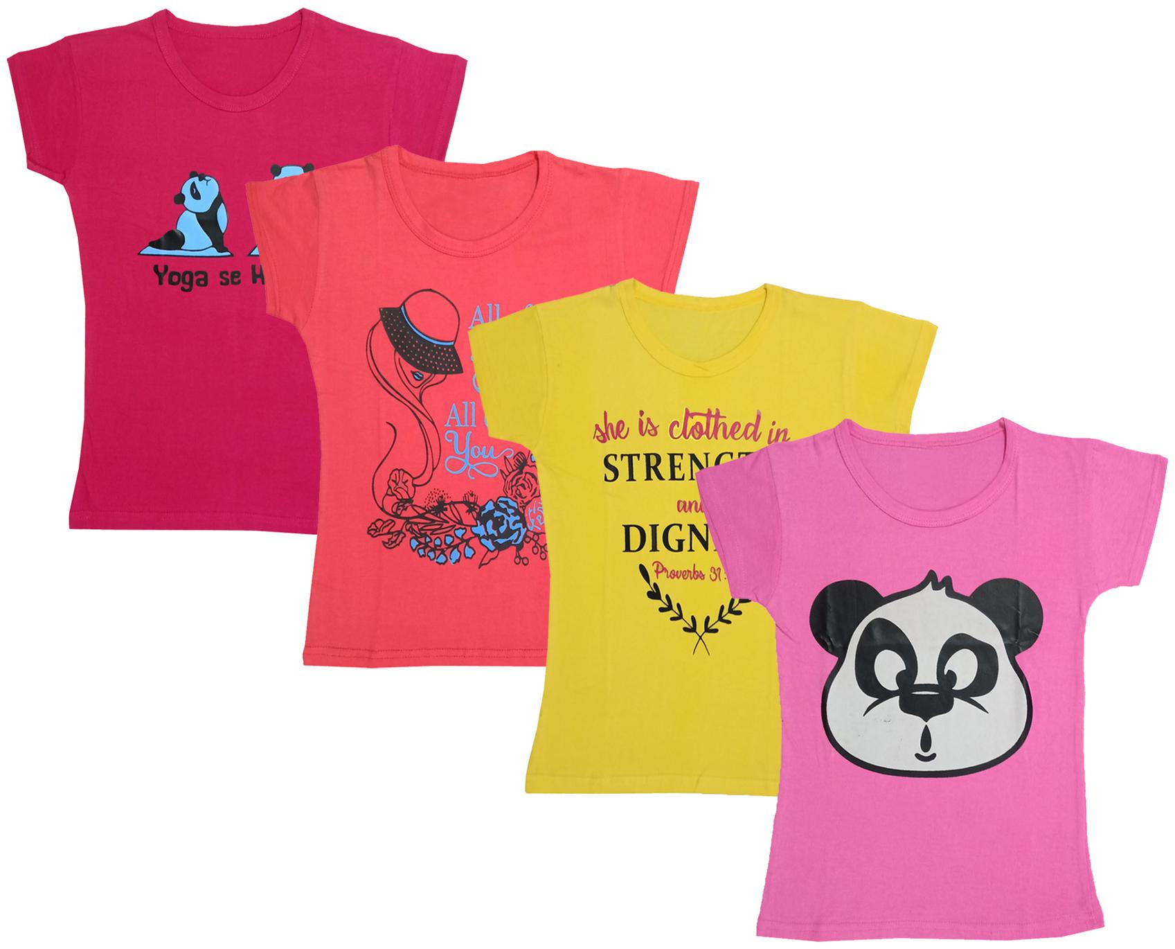 

Indiweaves Girl Cotton Printed T shirt - Multi