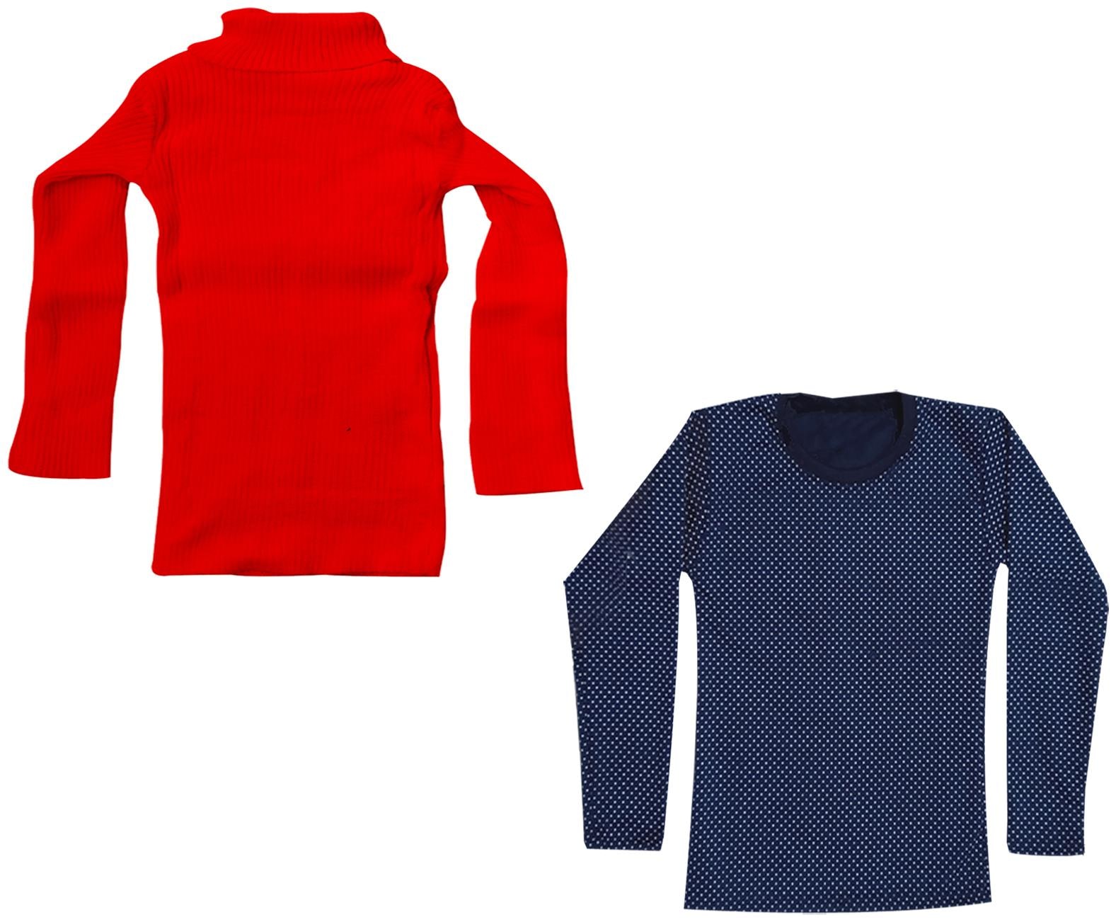 

Indiweaves Girl Wool Printed T shirt - Red Blue