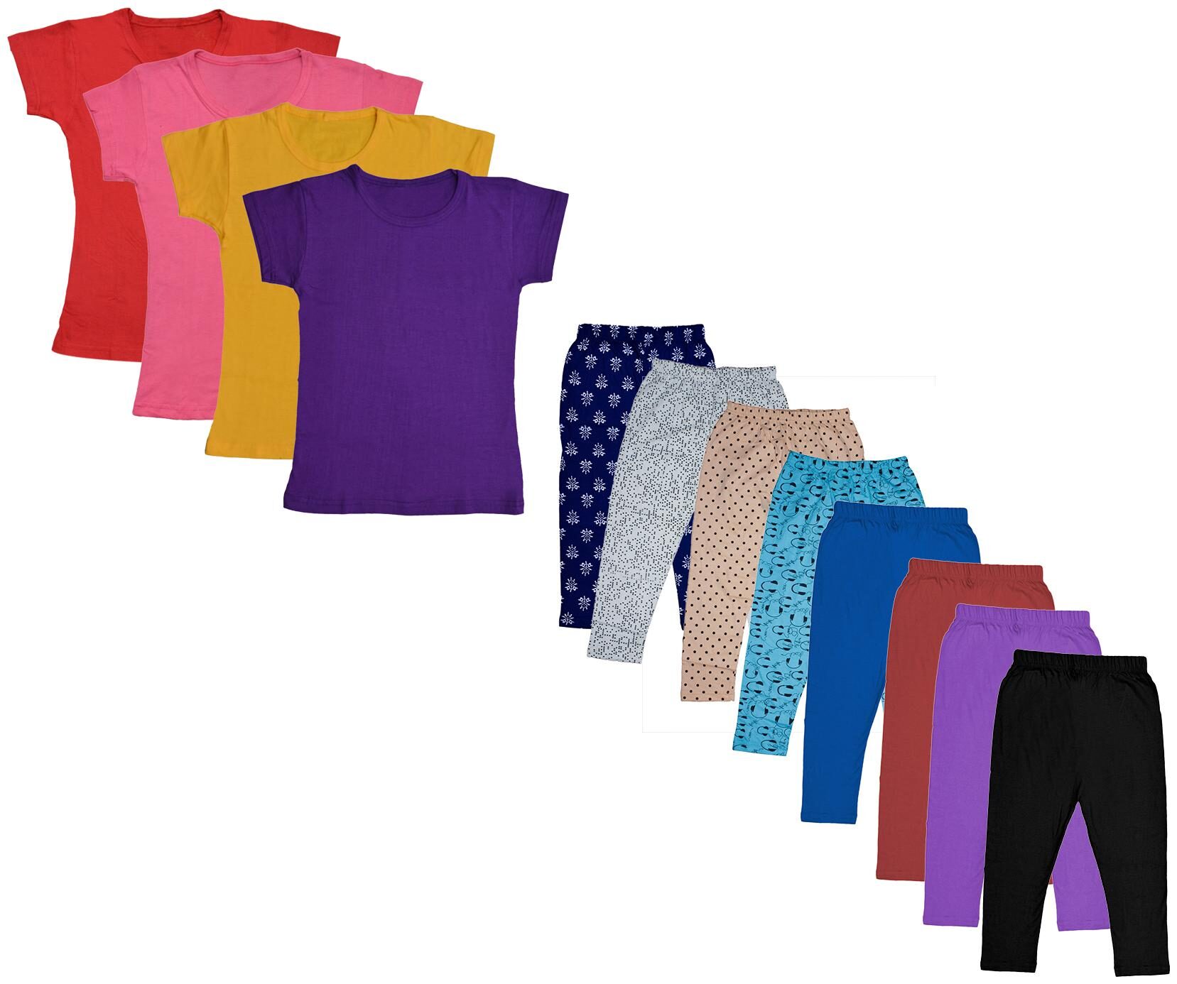 

Indiweaves Girl Cotton Top Bottom Set - Multi