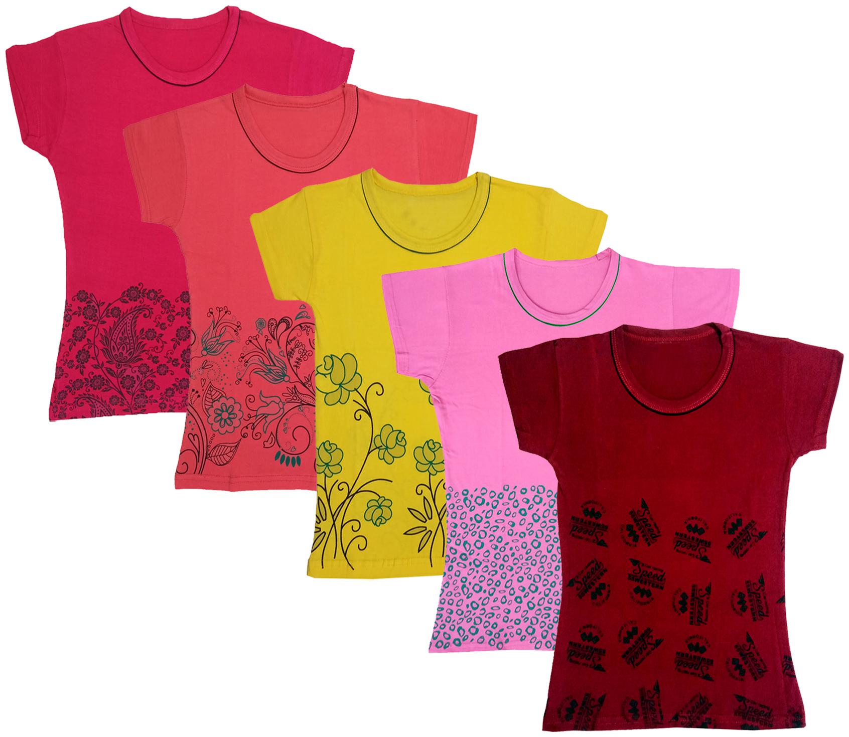 

Indiweaves Girl Cotton Printed T shirt - Multi