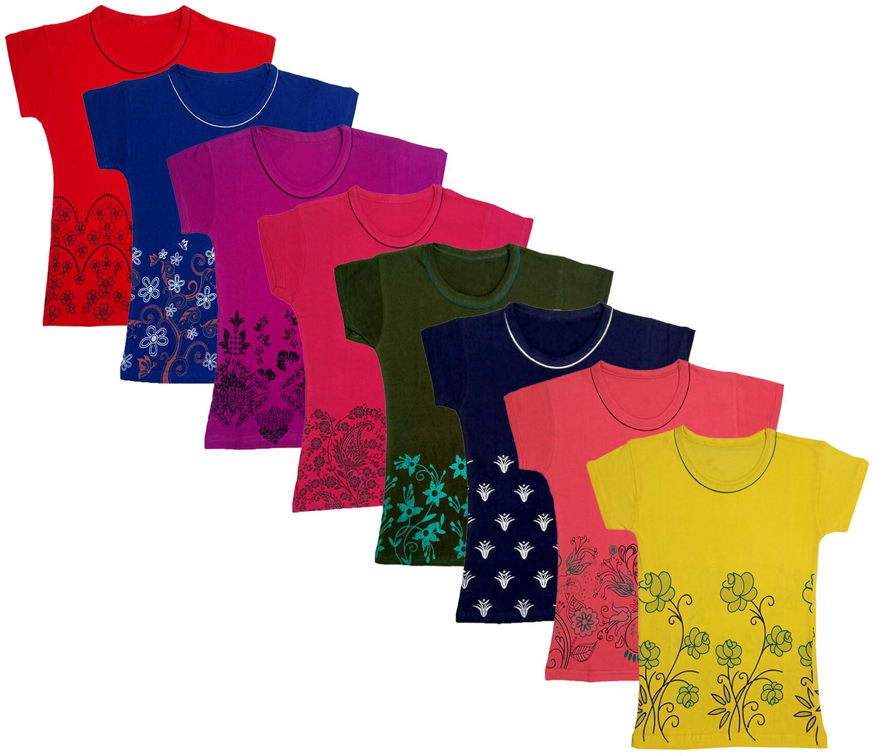 

Indiweaves Girl Cotton Printed T shirt - Multi