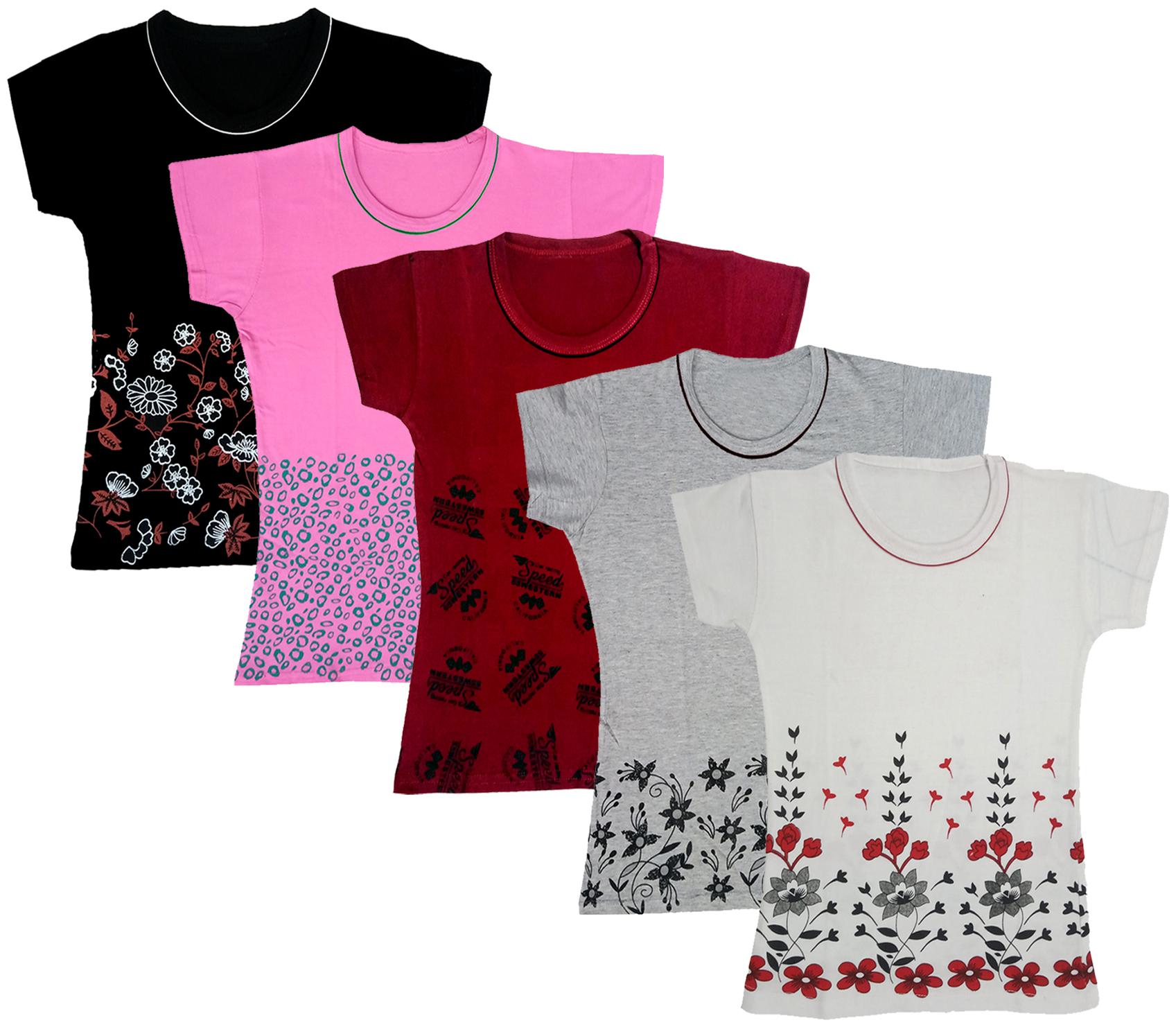 

Indiweaves Girl Cotton Printed T shirt - Multi