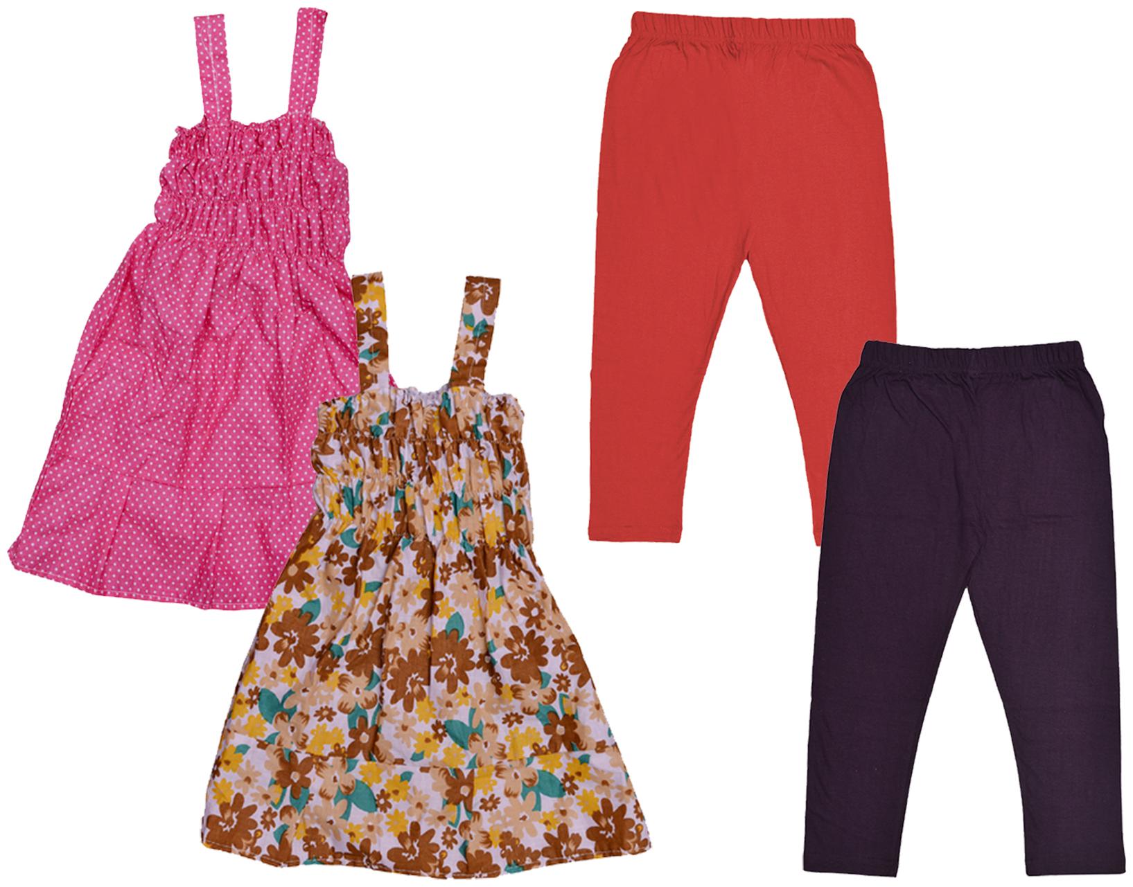 

Indiweaves Girl Cotton Top Bottom Set - Multi