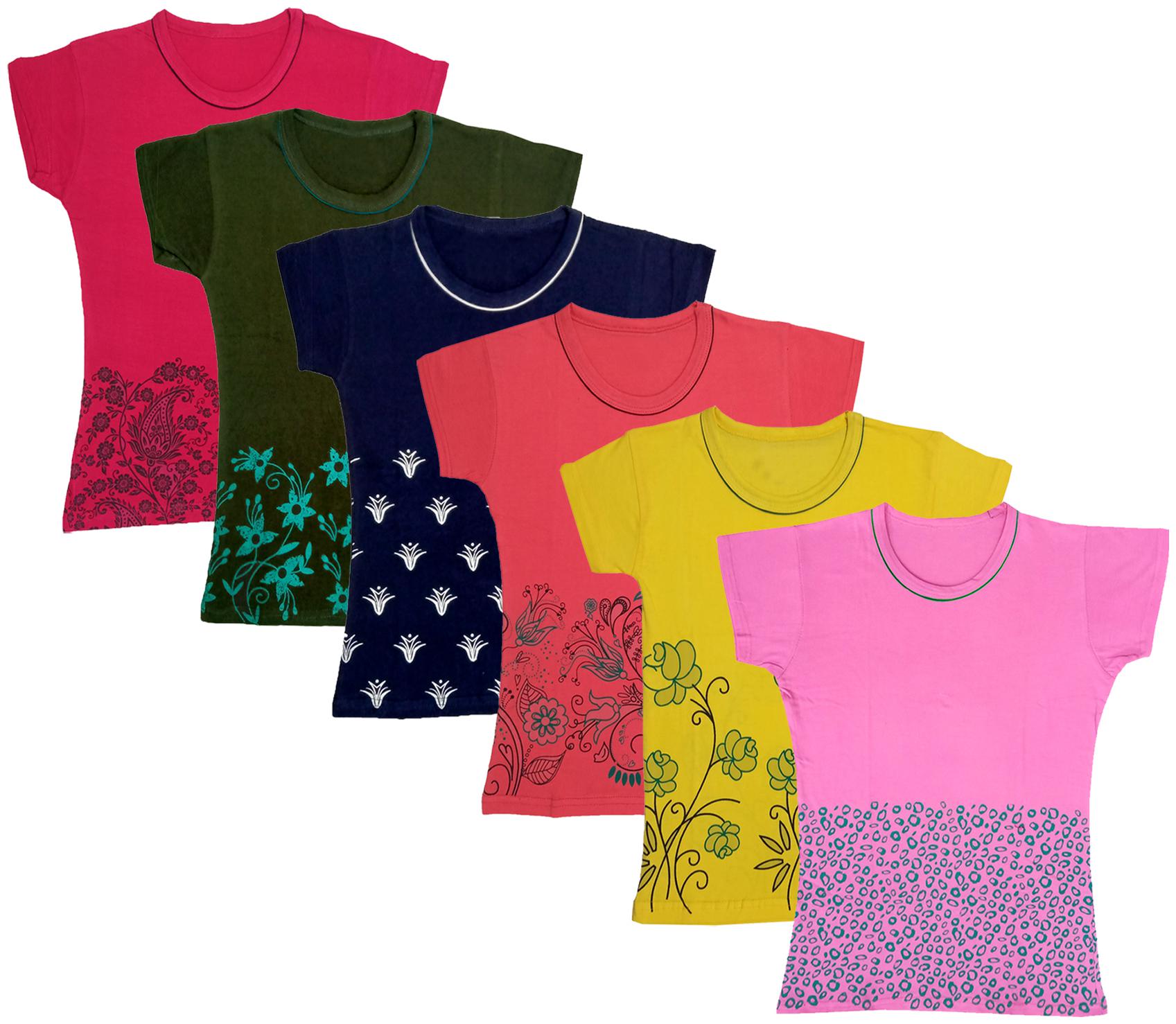 

Indiweaves Girl Cotton Printed T shirt - Multi