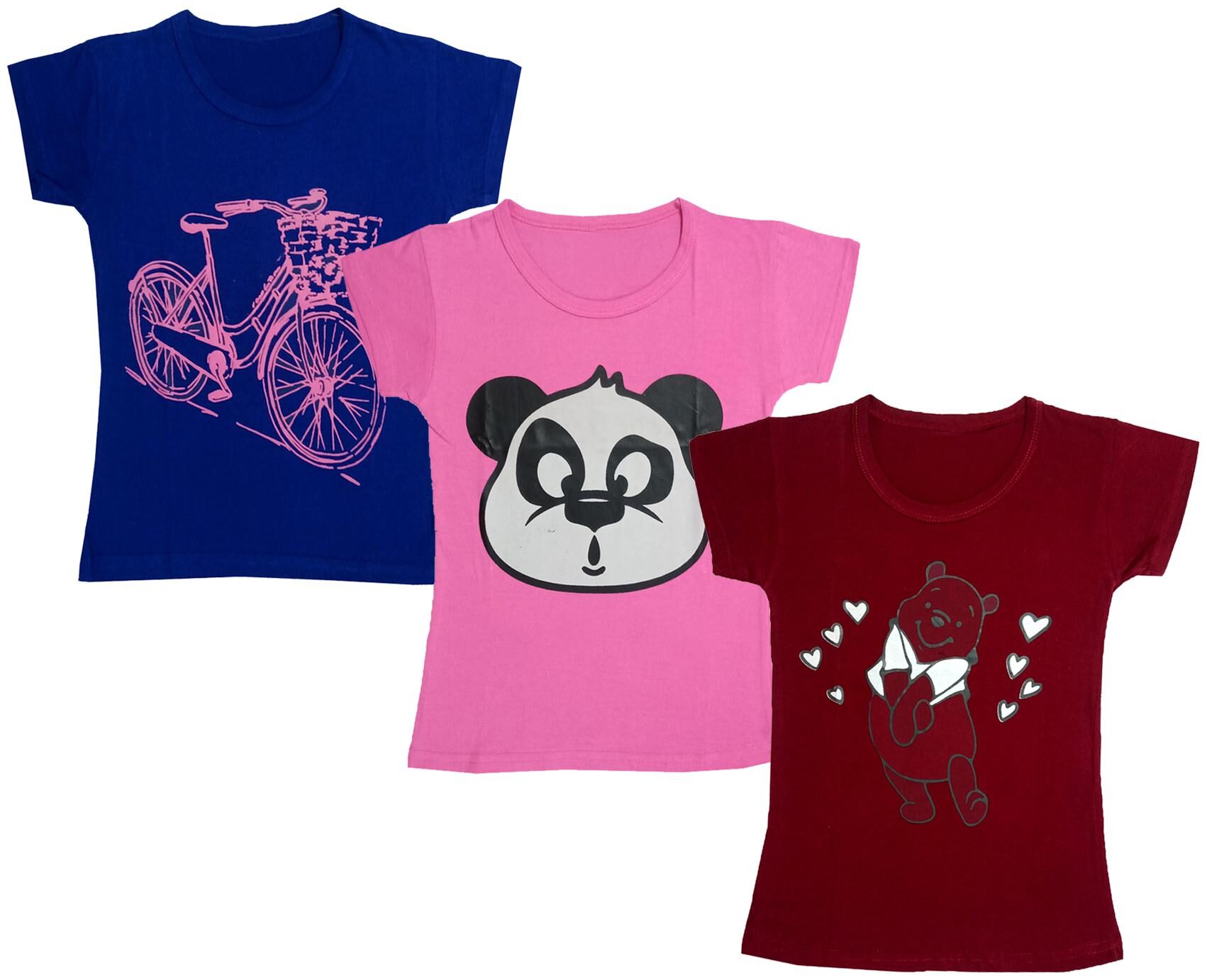 

Indiweaves Girl Cotton Printed T shirt - Multi