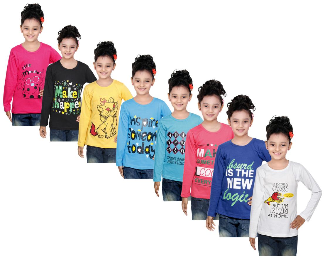 

Indiweaves Girl Cotton Solid Top - Multi