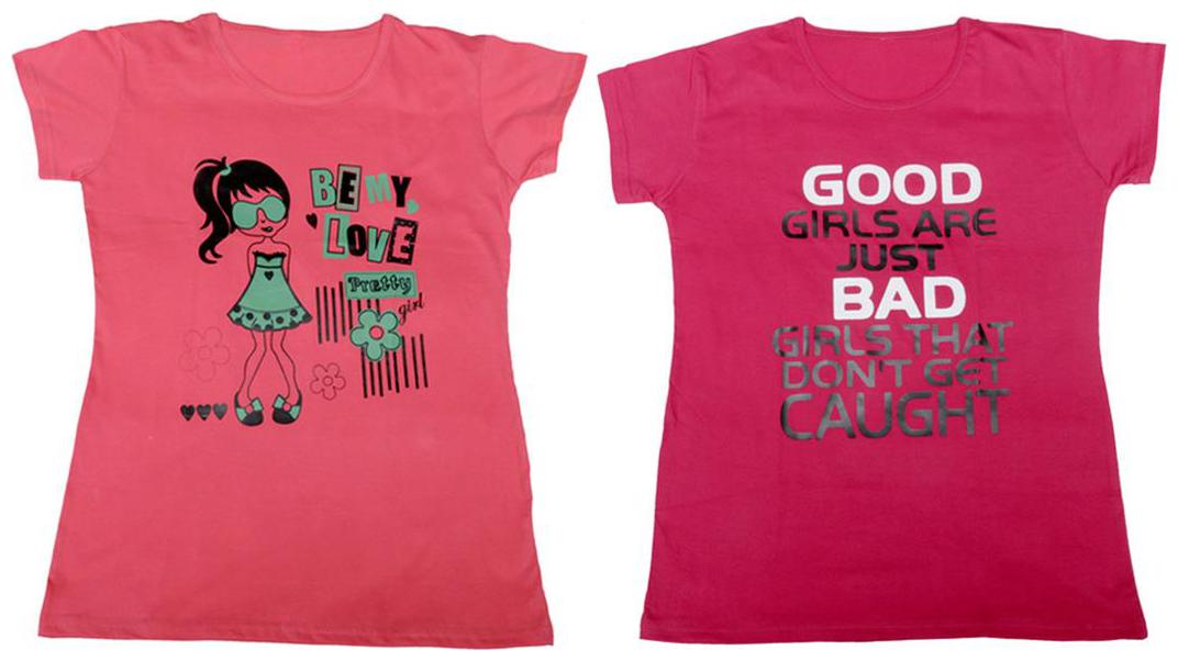 

Indiweaves Girl Cotton Solid T shirt - Multi