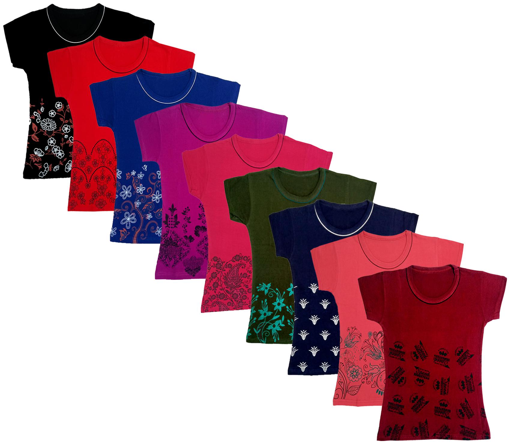

Indiweaves Girl Cotton Printed T shirt - Multi