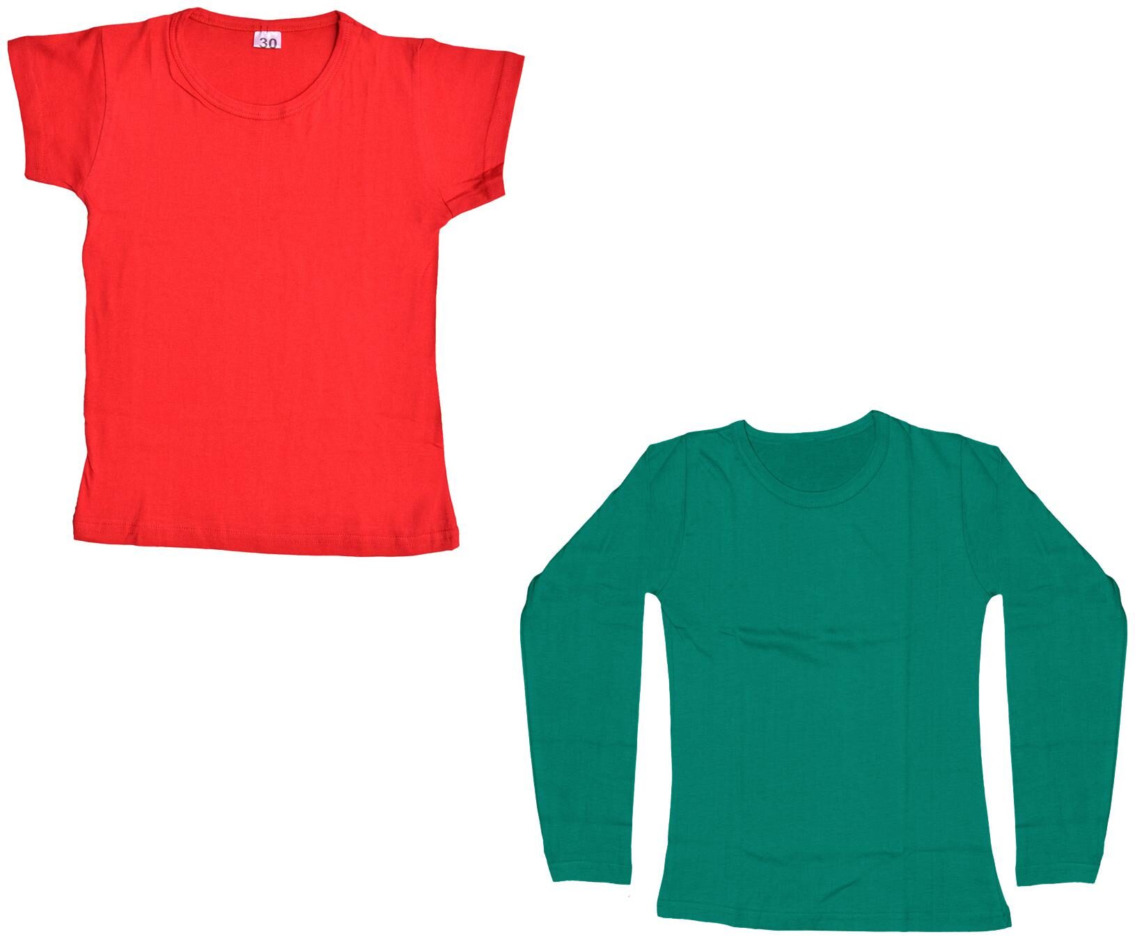 

Indiweaves Girl Cotton Solid T shirt - Green