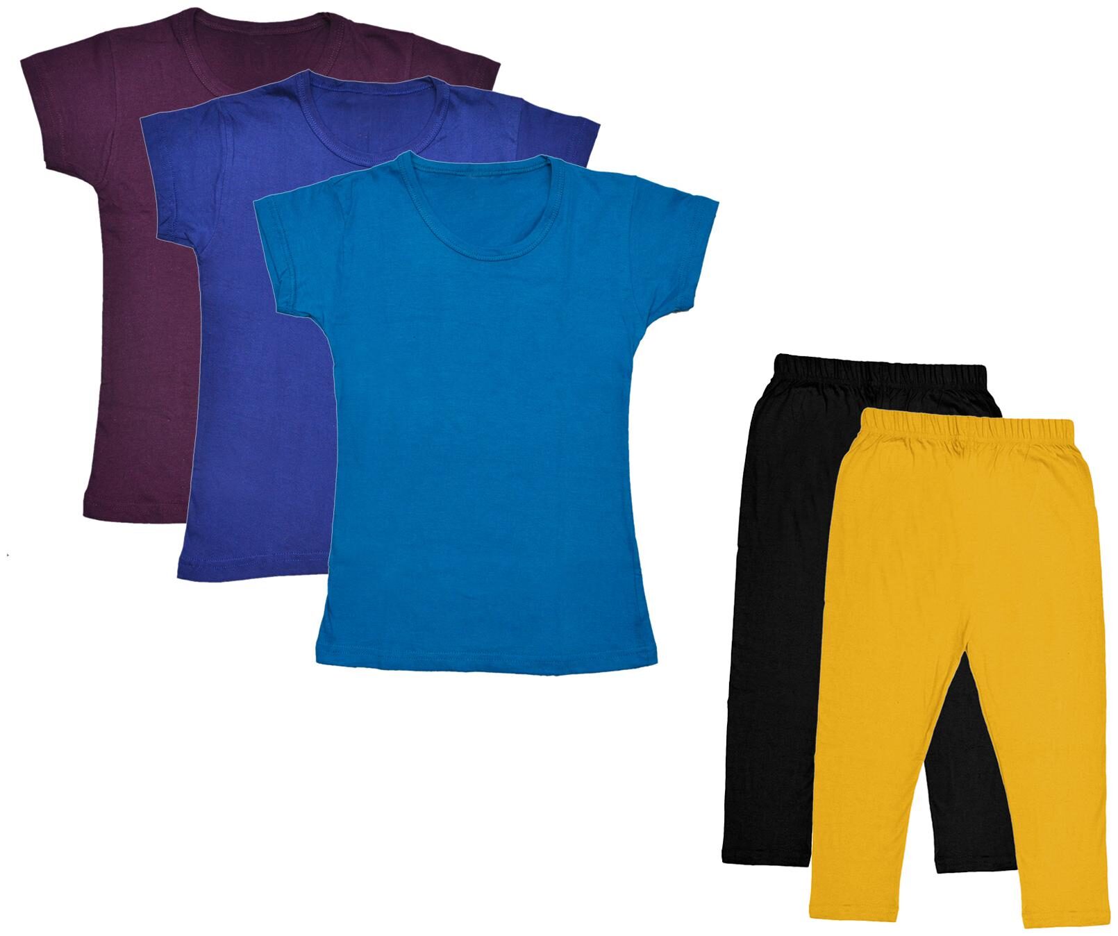 

Indiweaves Girl Cotton Top Bottom Set - Multi