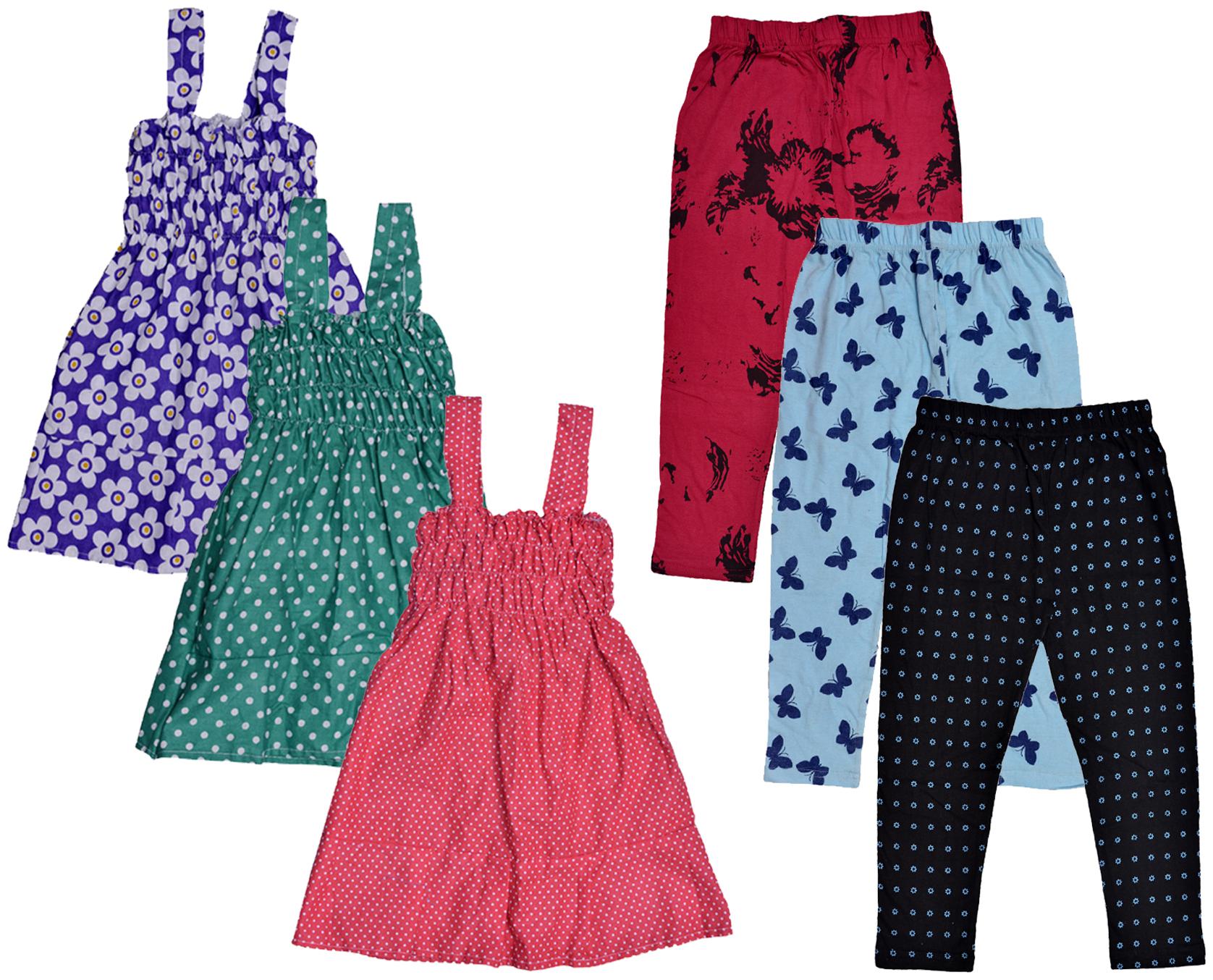 

Indiweaves Girl Cotton Top Bottom Set - Multi