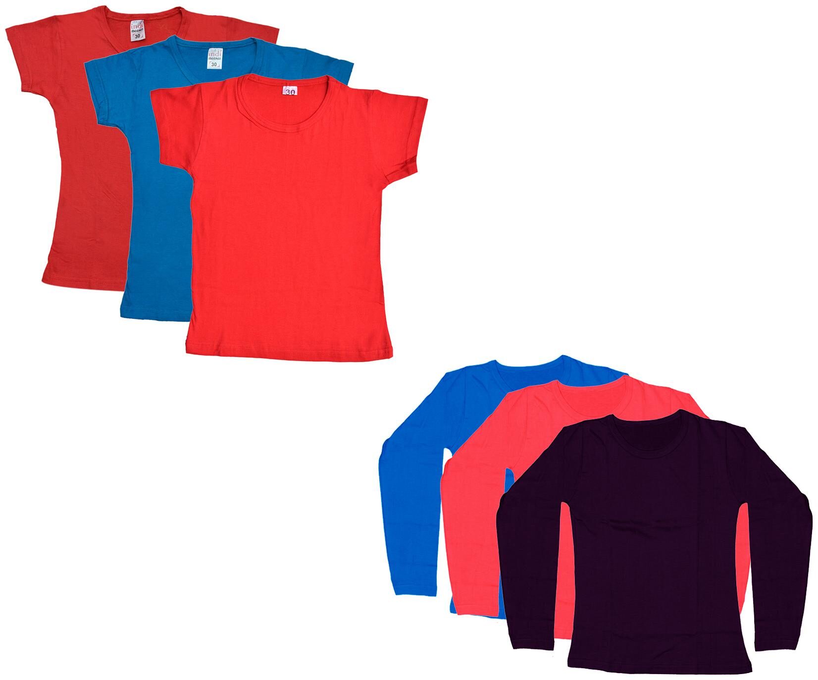 

Indiweaves Girl Cotton Solid T shirt - Multi