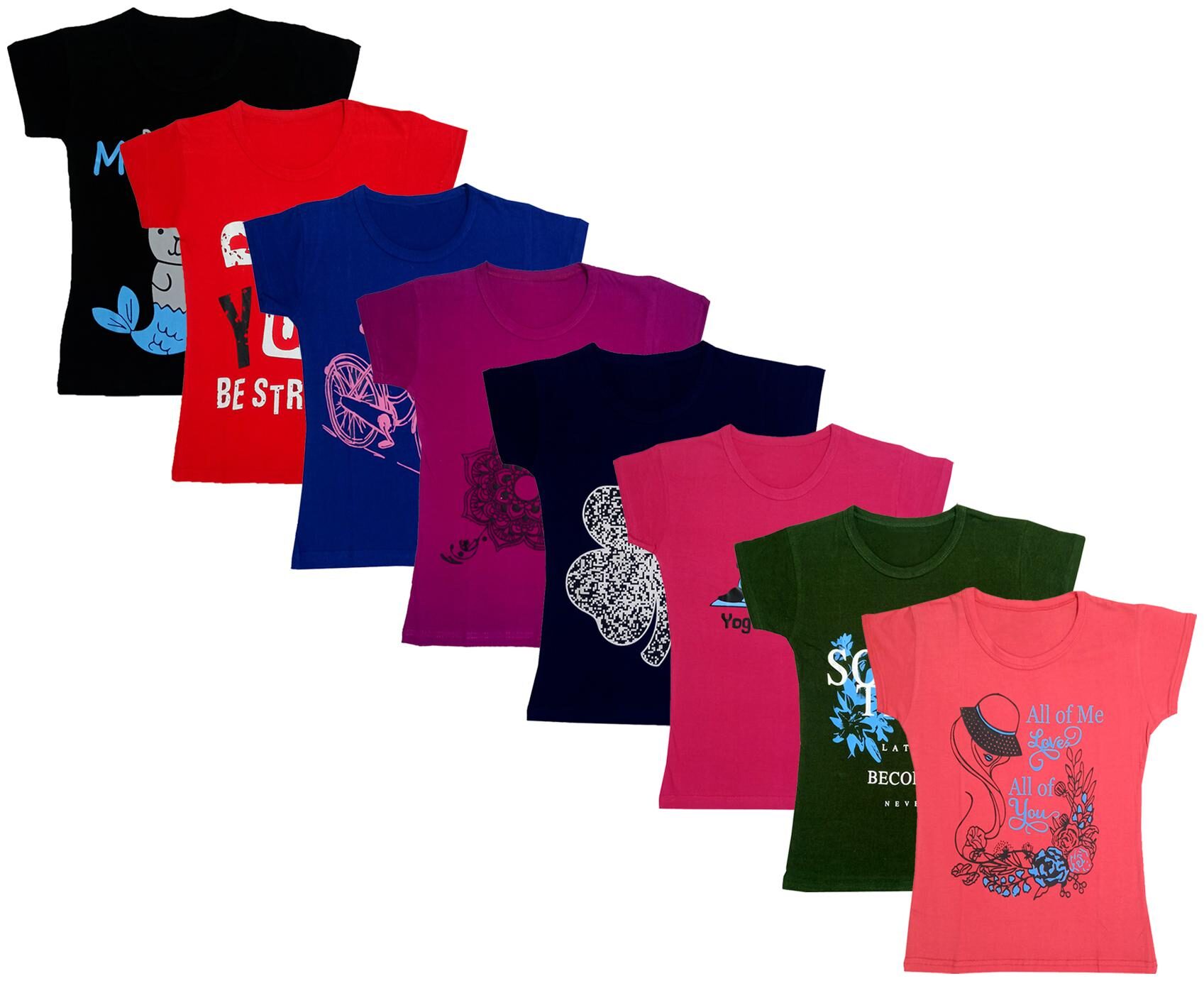 

Indiweaves Girl Cotton Printed T shirt - Multi