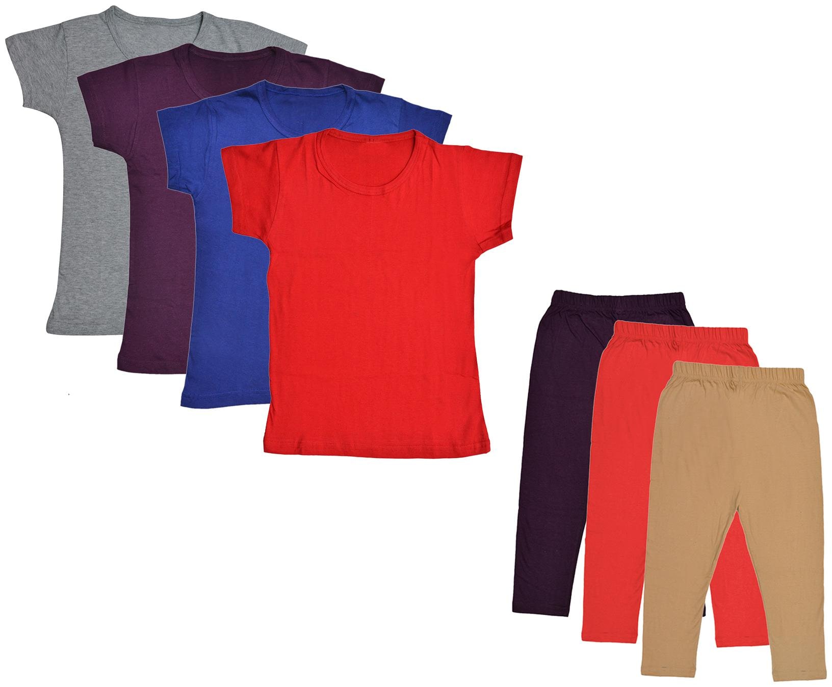 

Indiweaves Girl Cotton Top Bottom Set - Multi