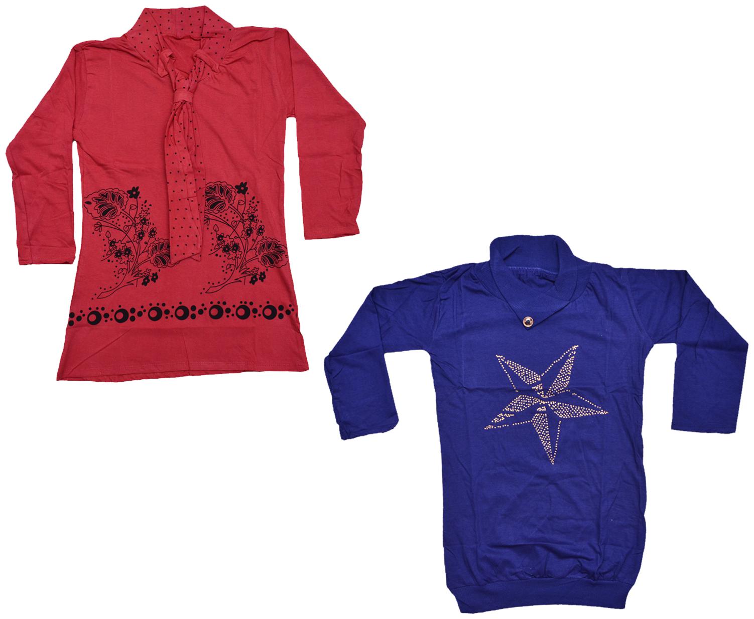 

Indiweaves Girl Cotton Printed Top - Multi