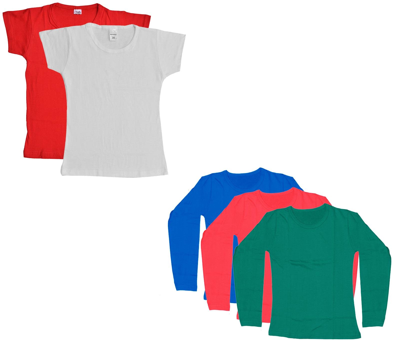 

Indiweaves Girl Cotton Solid T shirt - Multi