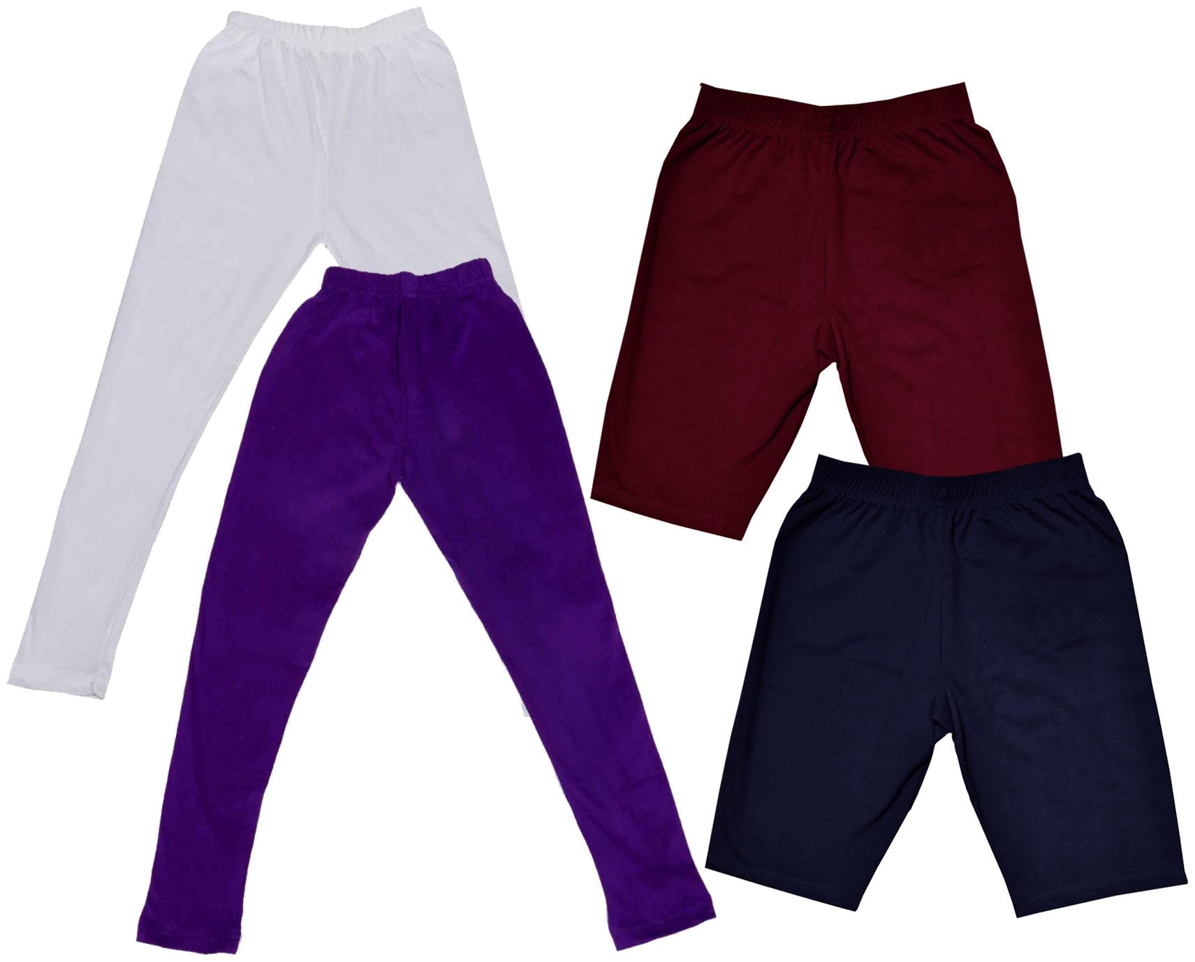 

Indiweaves Girl Cotton Solid Regular shorts - Multi