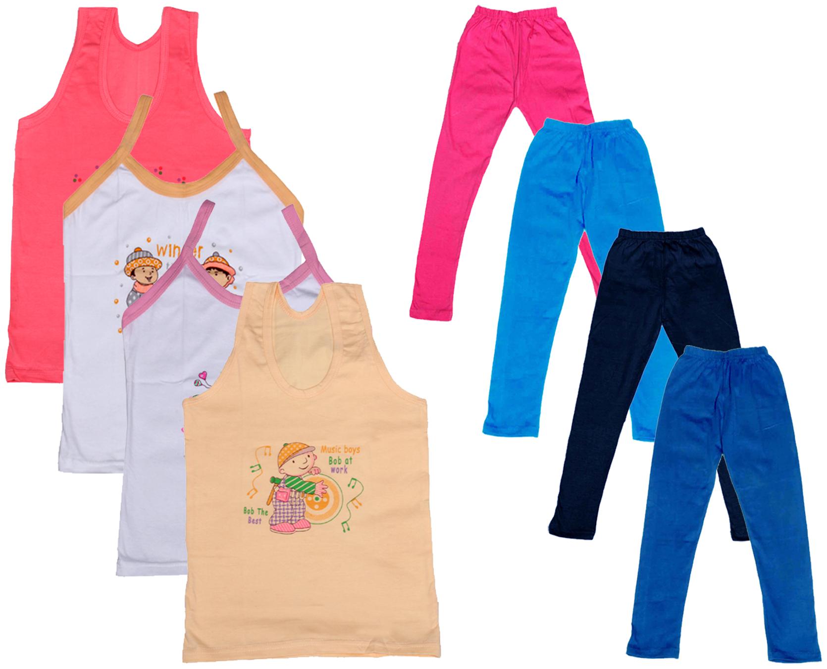 

Indiweaves Girl Cotton Top Bottom Set - Multi