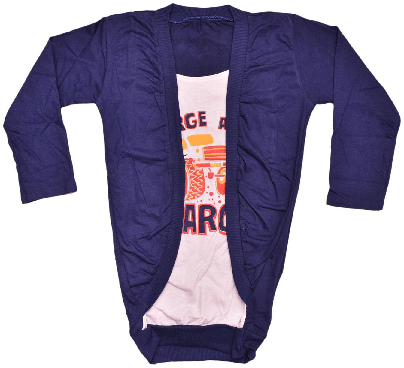 

Indiweaves Girl Cotton Printed Top - Blue White