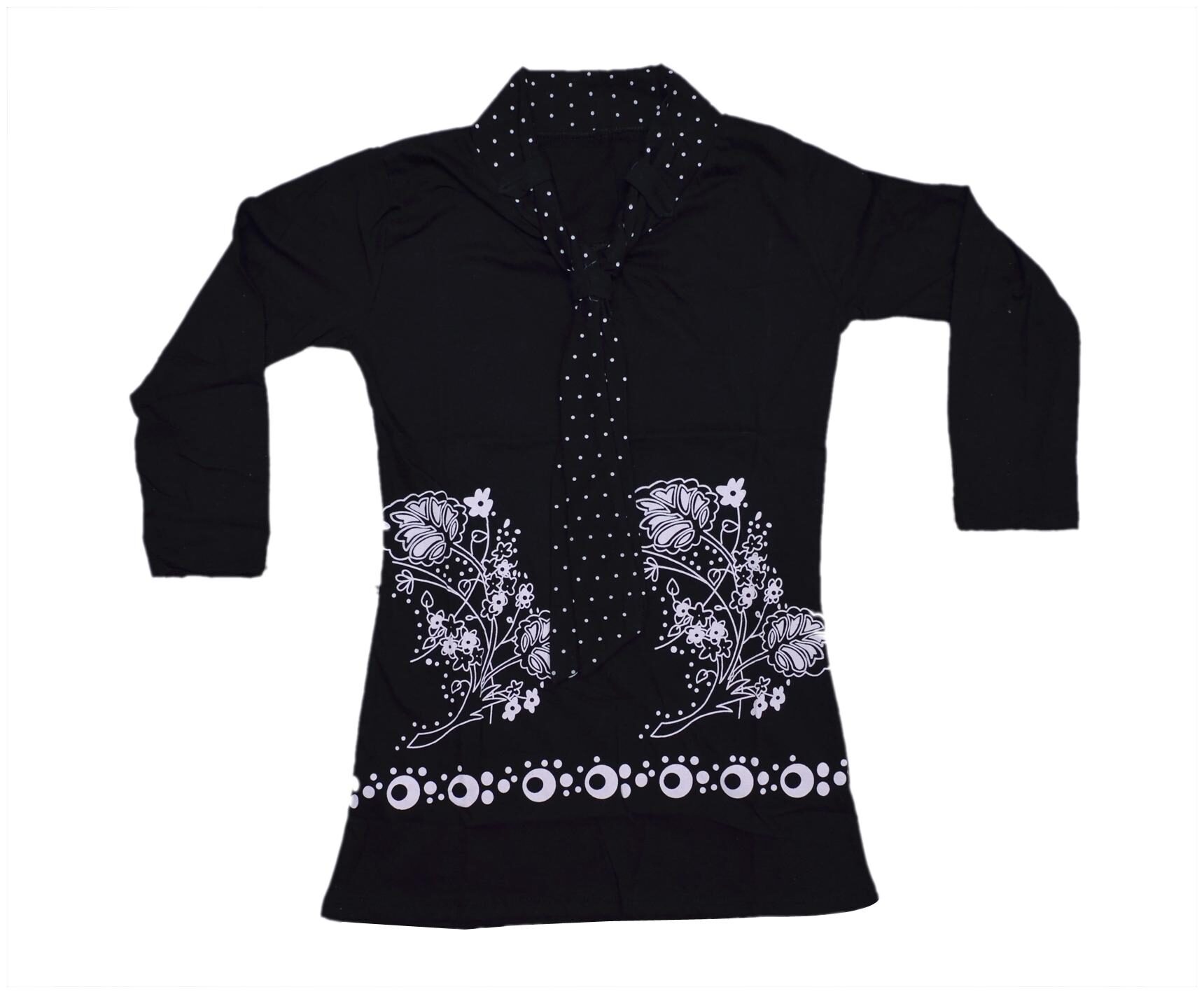 

Indiweaves Girl Cotton Printed Top - Blue