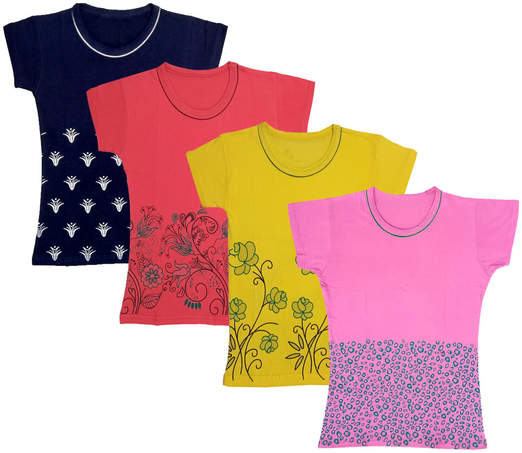

Indiweaves Girl Cotton Printed T shirt - Multi
