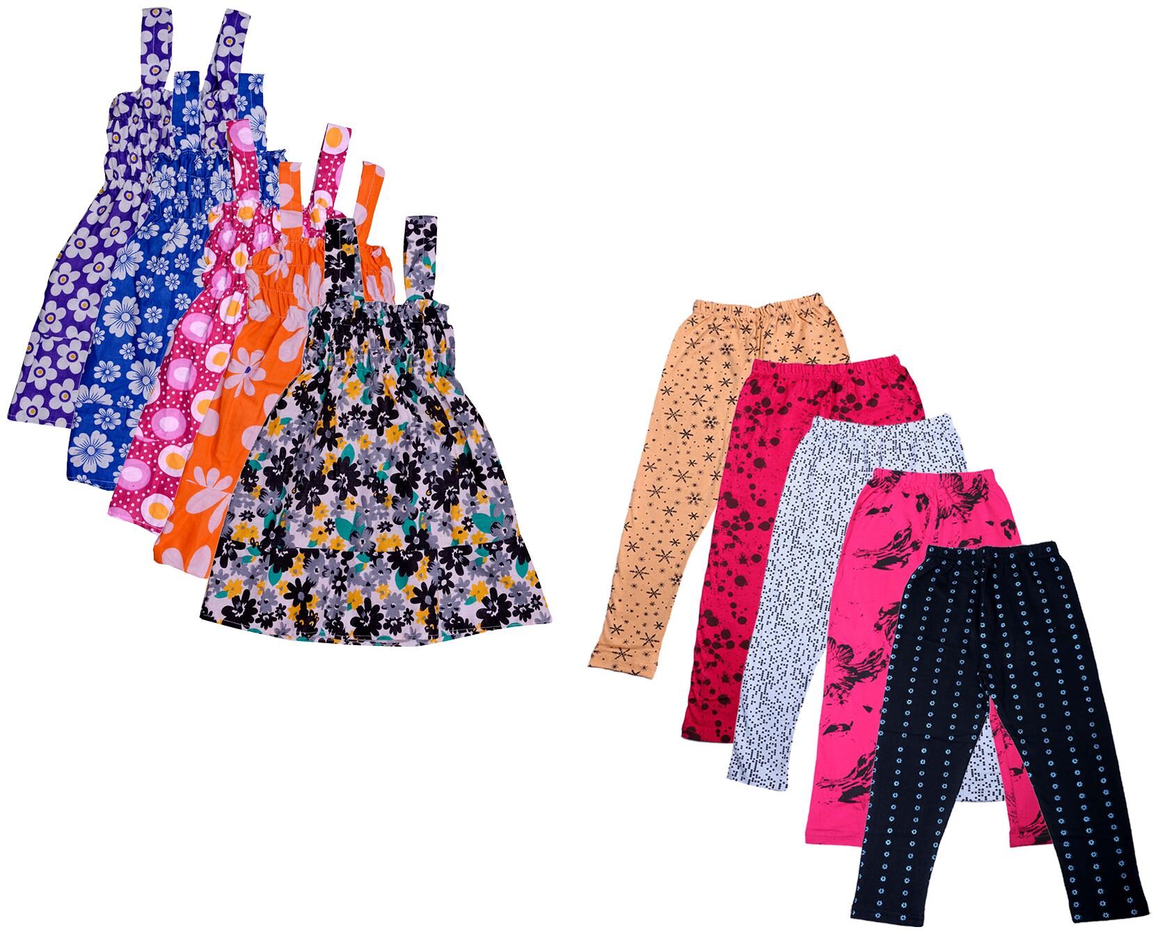 

Indiweaves Girl Cotton Top Bottom Set - Multi