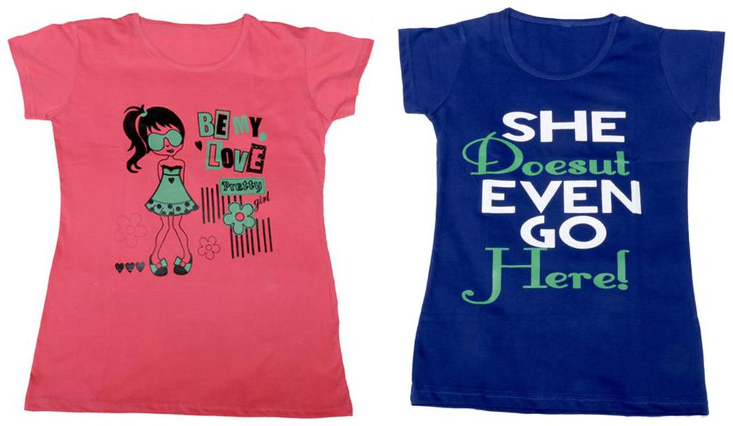 

Indiweaves Girl Cotton Solid T shirt - Multi