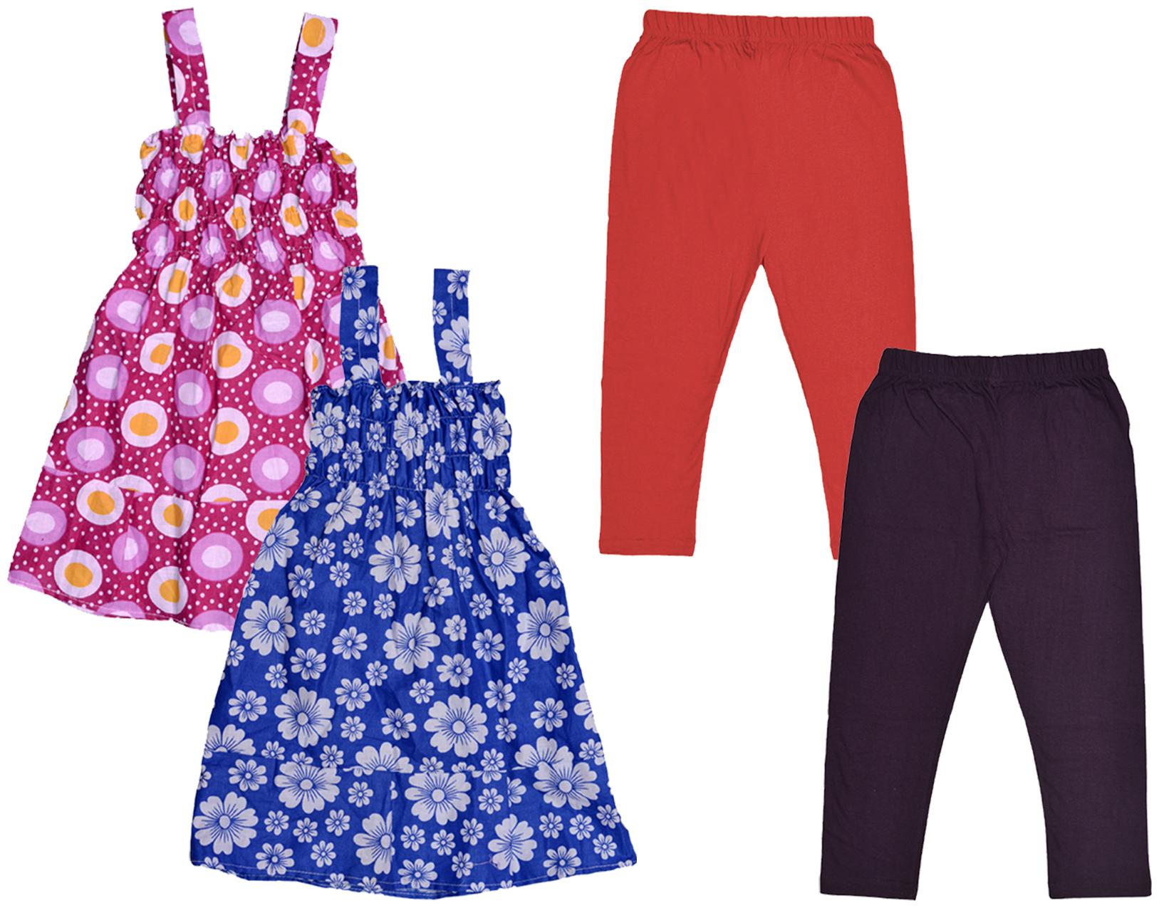 

Indiweaves Girl Cotton Top Bottom Set - Multi