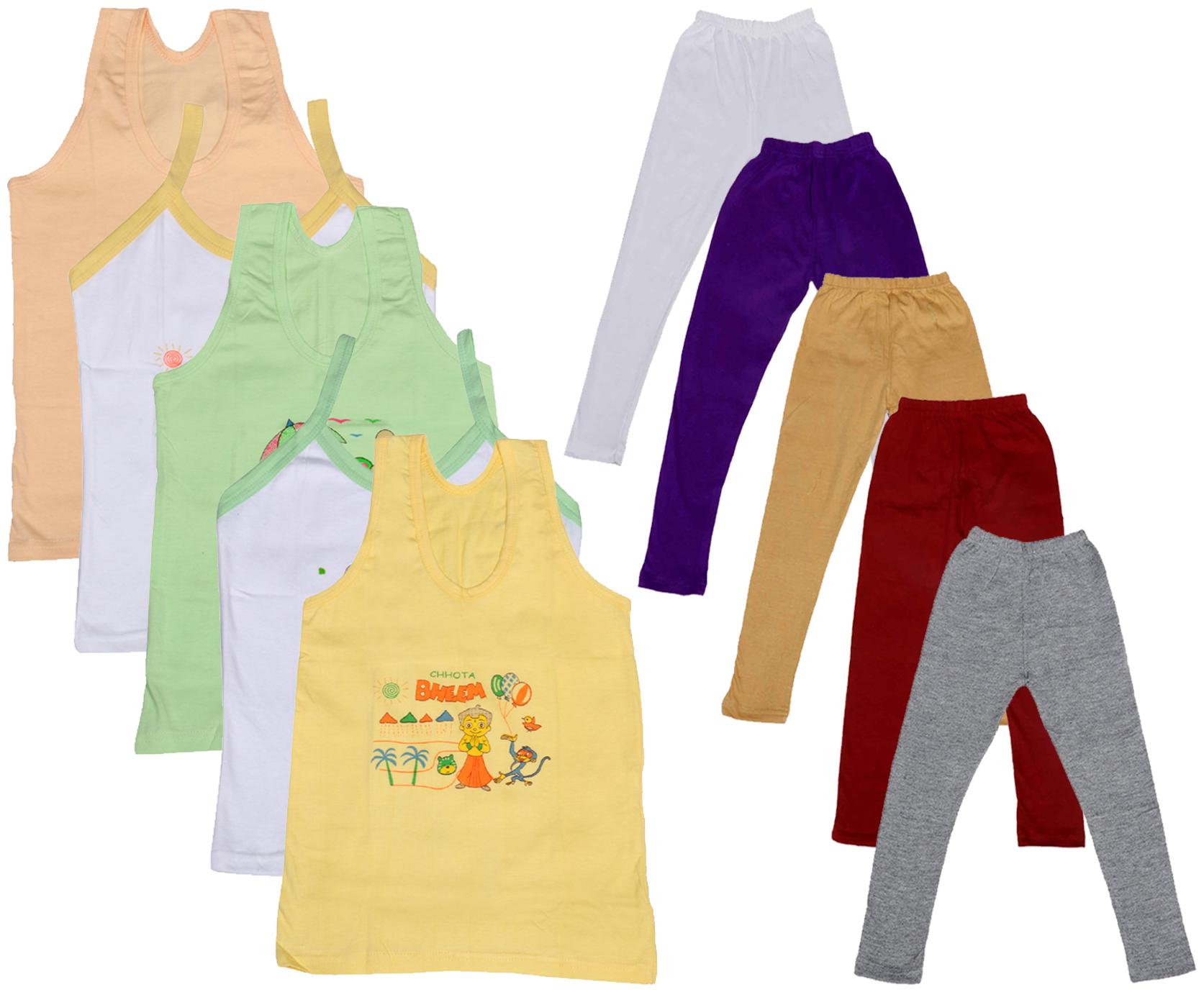 

Indiweaves Girl Cotton Top Bottom Set - Multi
