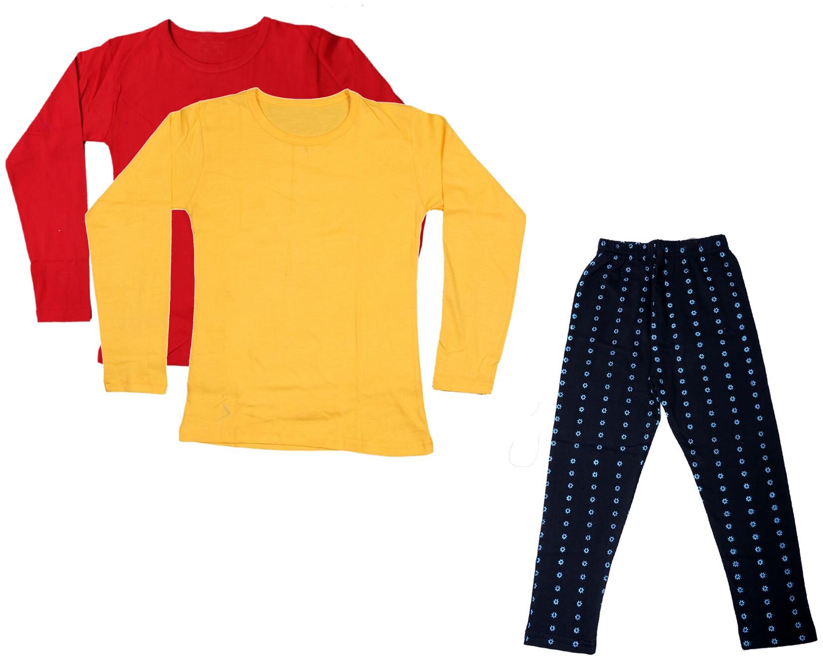 

Indiweaves Girl Cotton Solid T shirt - Multi