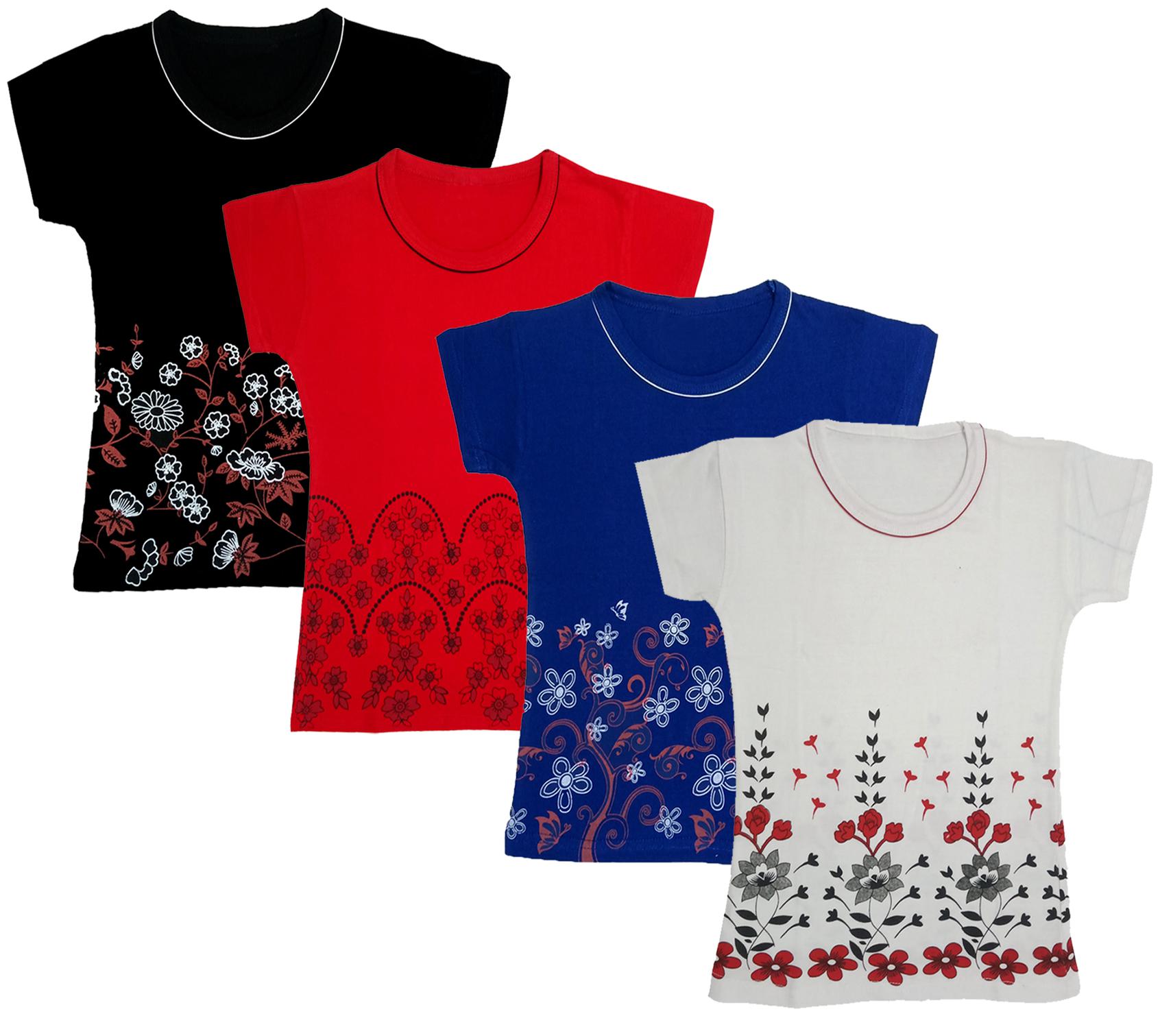 

Indiweaves Girl Cotton Printed T shirt - Multi