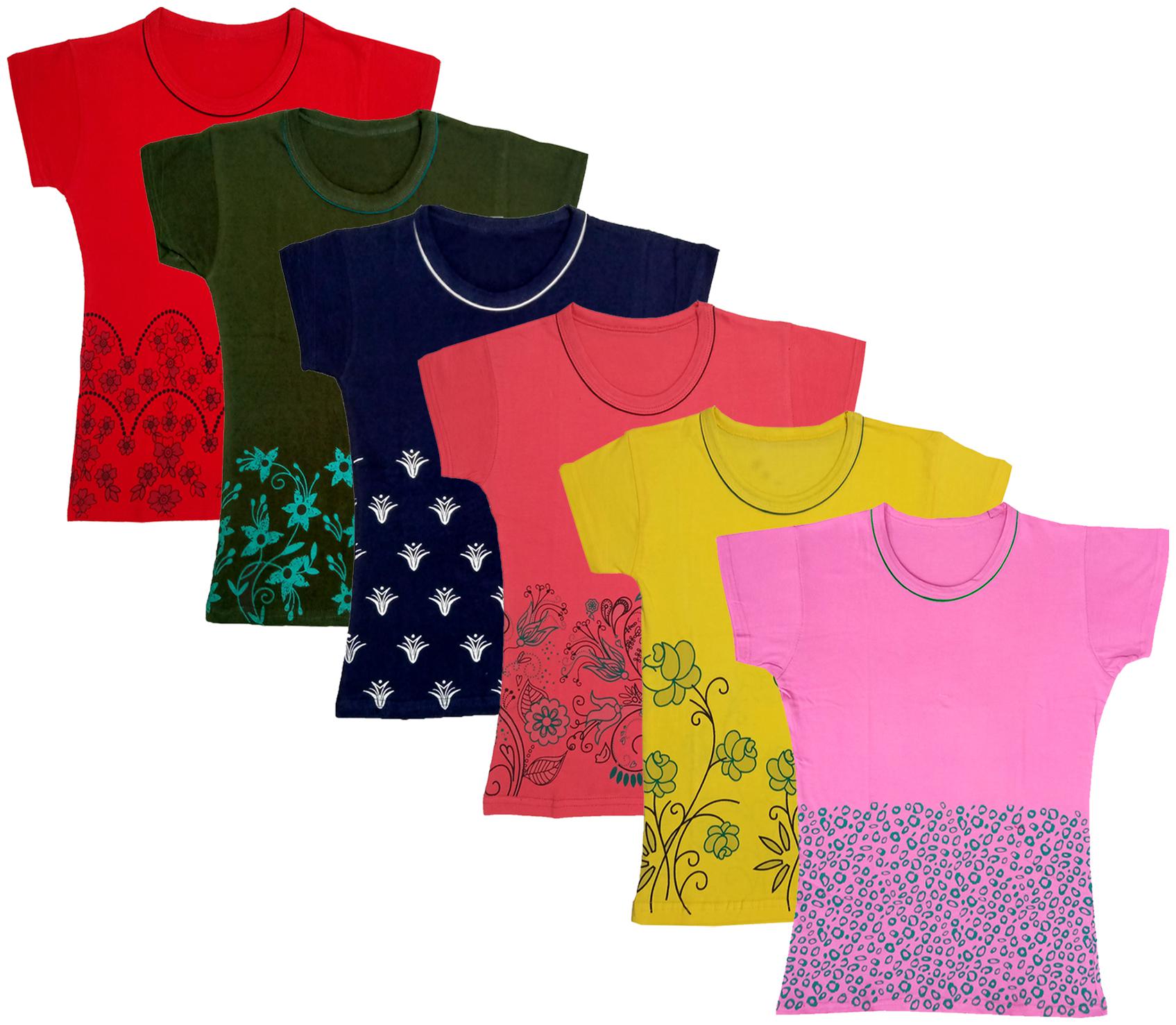 

Indiweaves Girl Cotton Printed T shirt - Multi