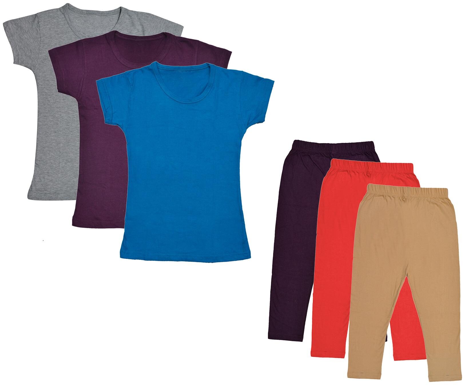 

Indiweaves Girl Cotton Top Bottom Set - Multi