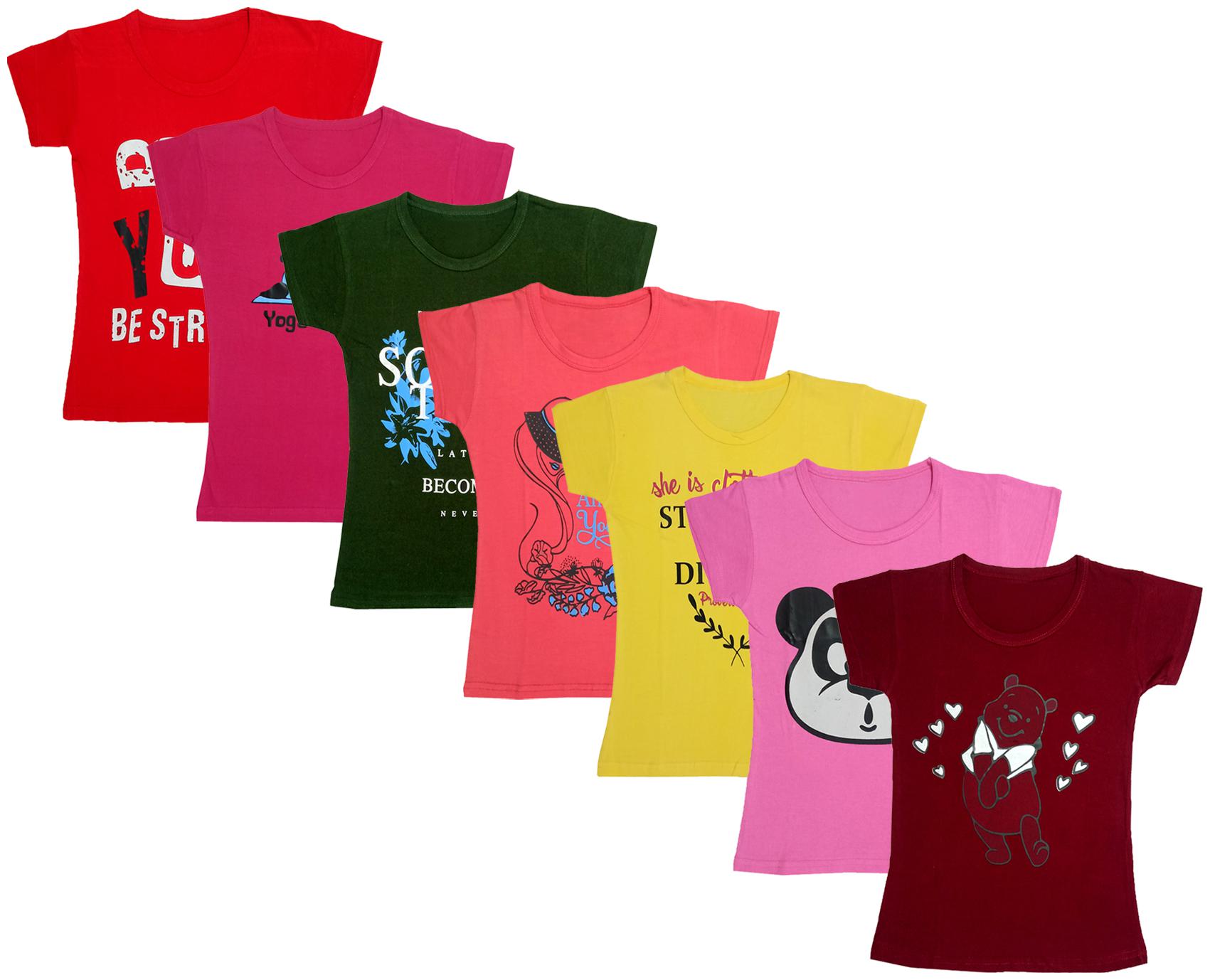 

Indiweaves Girl Cotton Printed T shirt - Multi