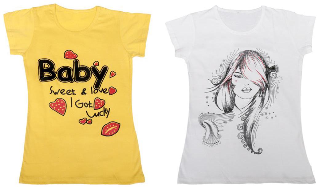 

Indiweaves Girl Cotton Solid T shirt - Multi