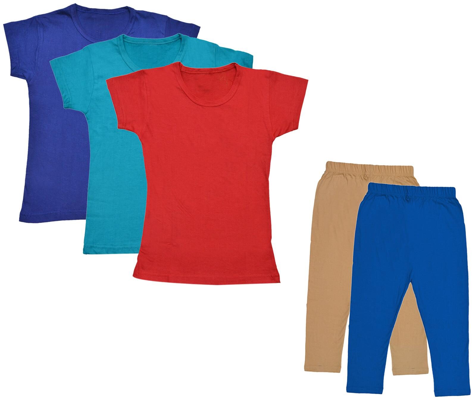 

Indiweaves Girl Cotton Top Bottom Set - Multi