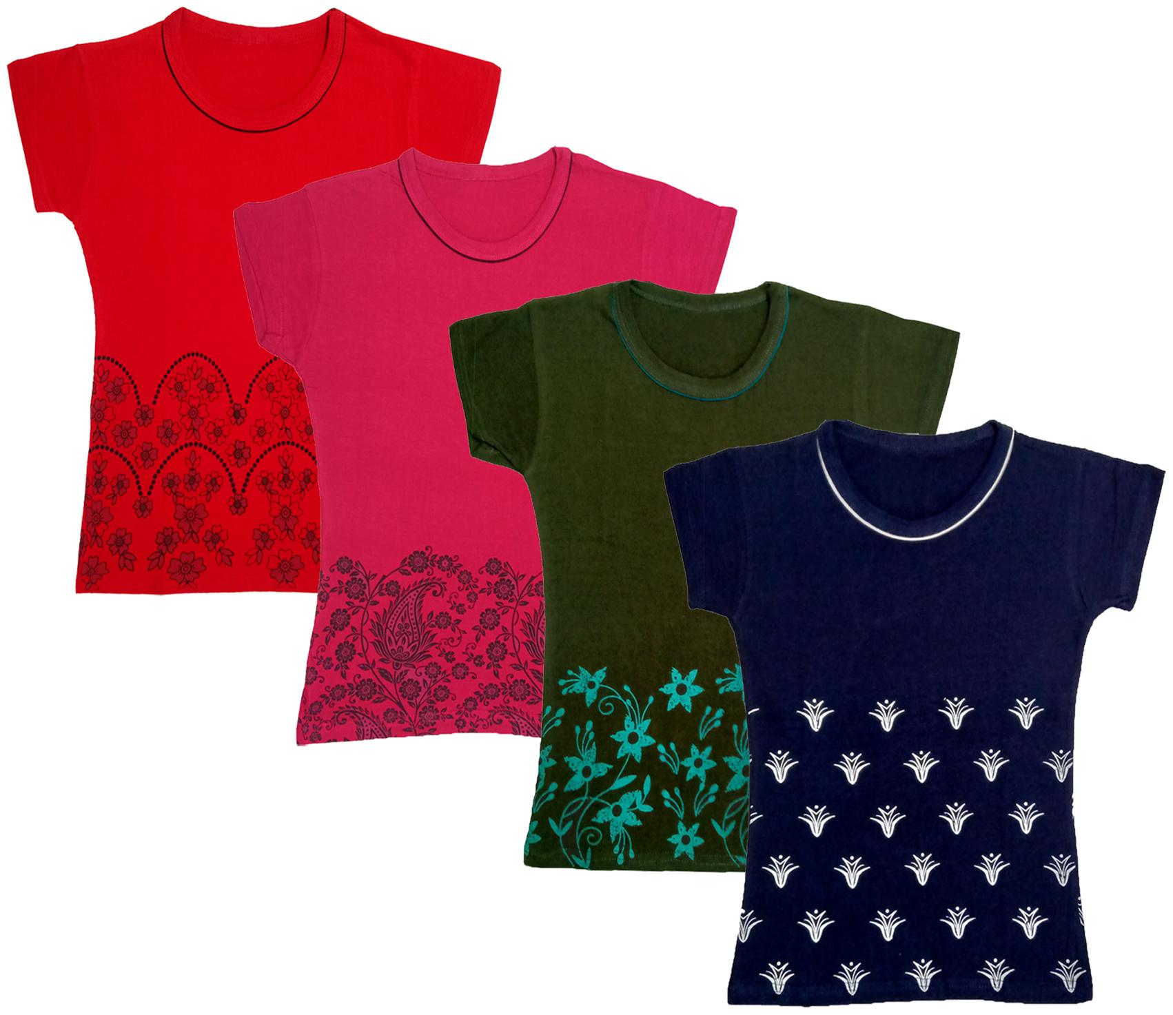 

Indiweaves Girl Cotton Printed T shirt - Multi
