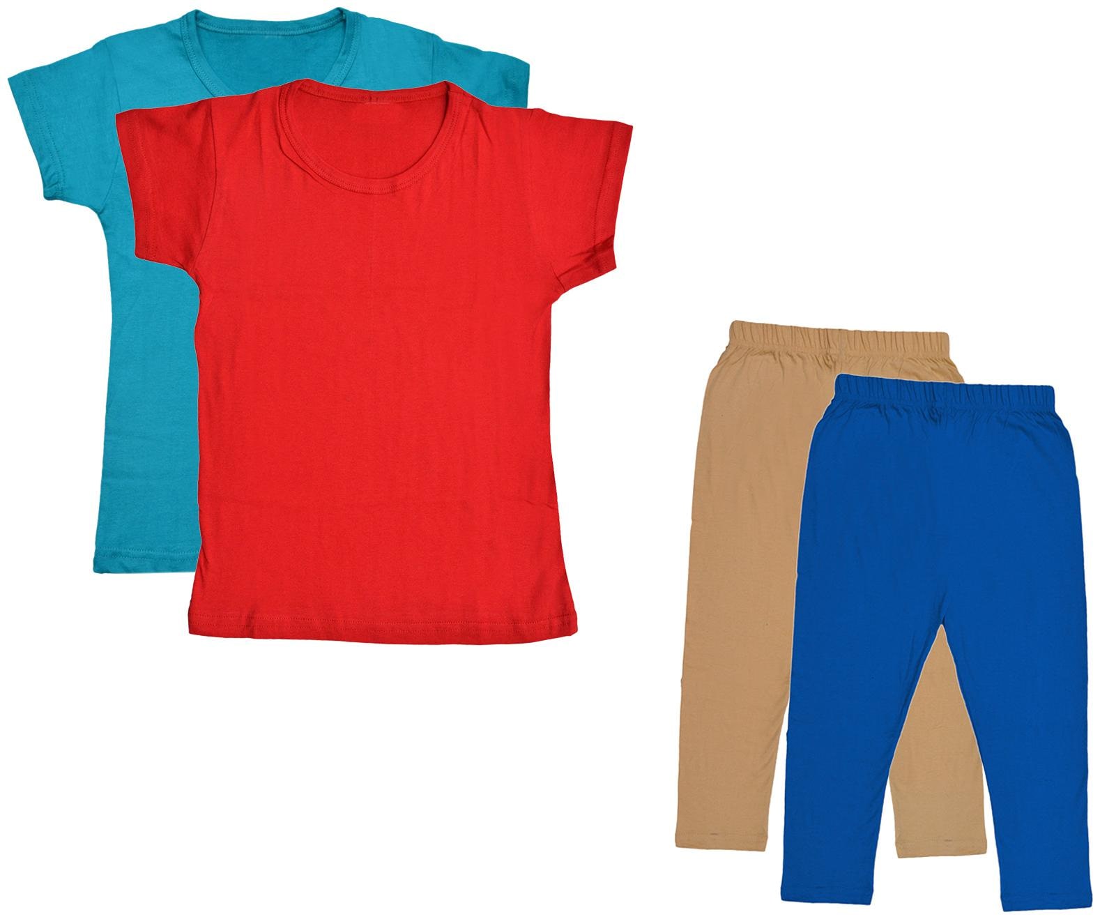

Indiweaves Girl Cotton Top Bottom Set - Multi