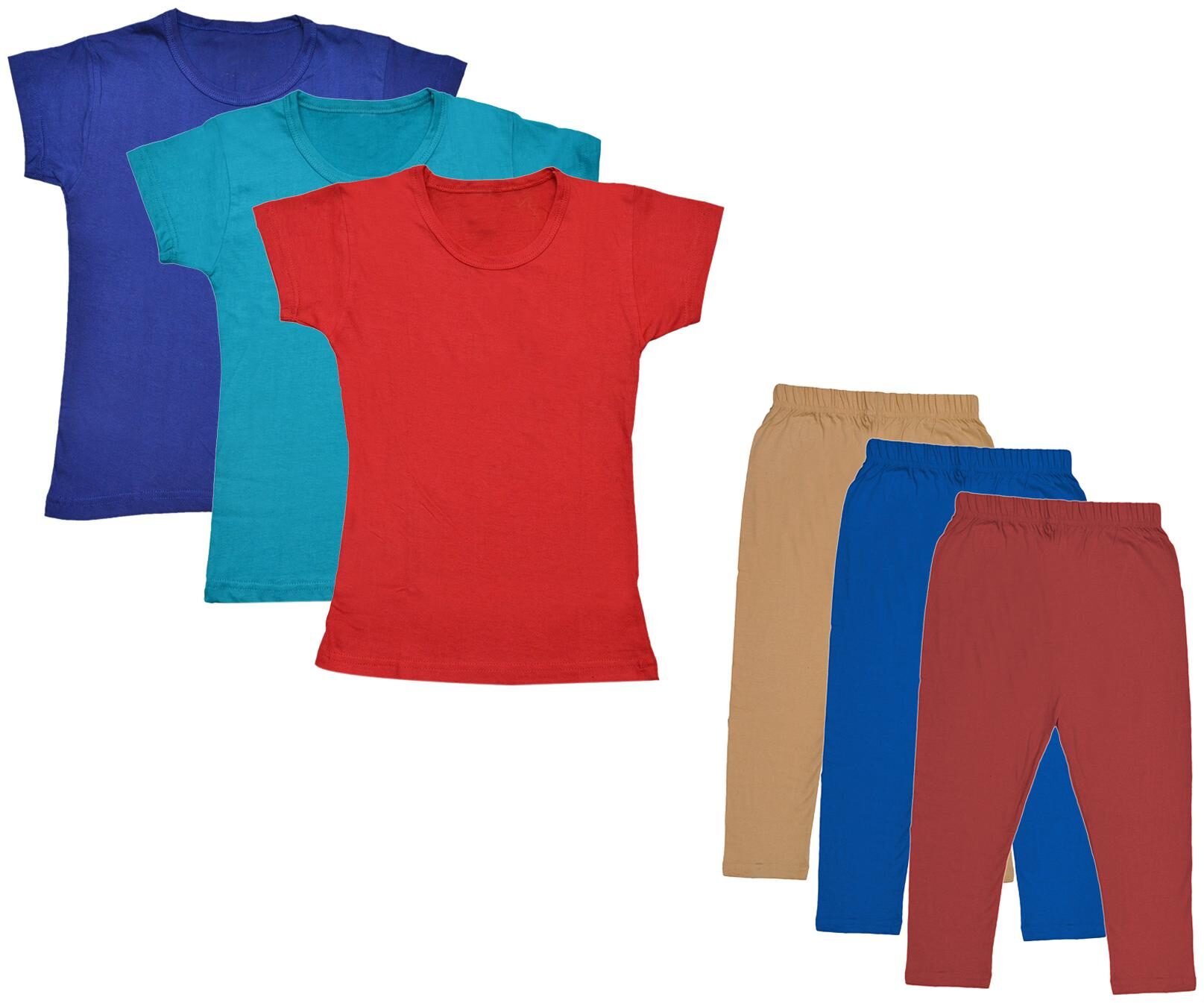 

Indiweaves Girl Cotton Top Bottom Set - Multi