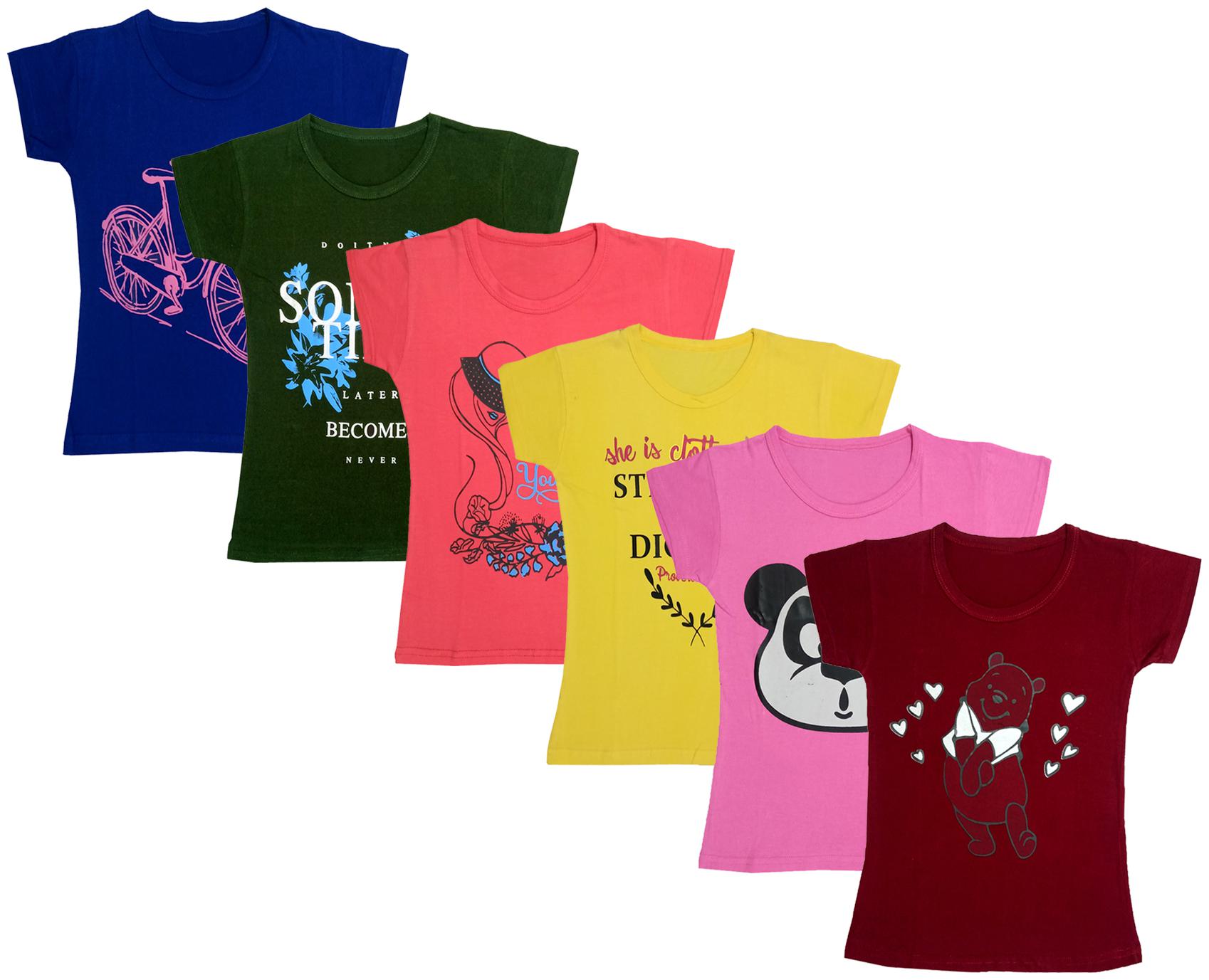 

Indiweaves Girl Cotton Printed T shirt - Multi