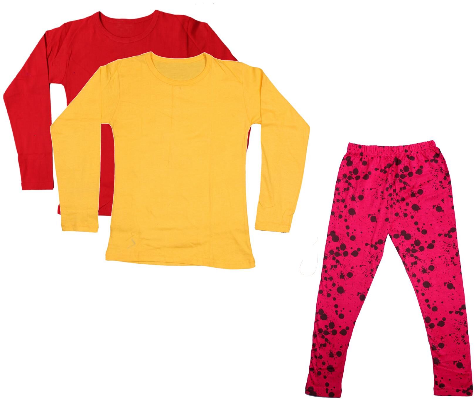 

Indiweaves Girl Cotton Solid T shirt - Multi